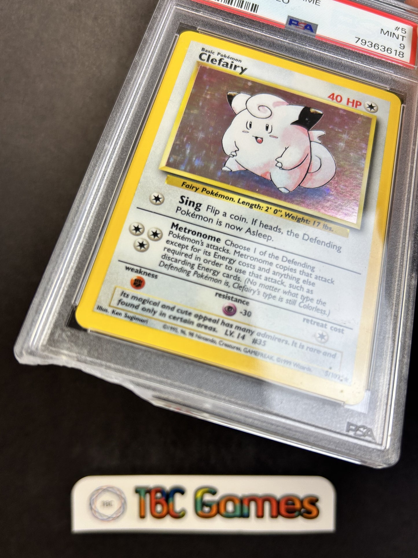 Clefairy Base Set Holo #5 PSA 9