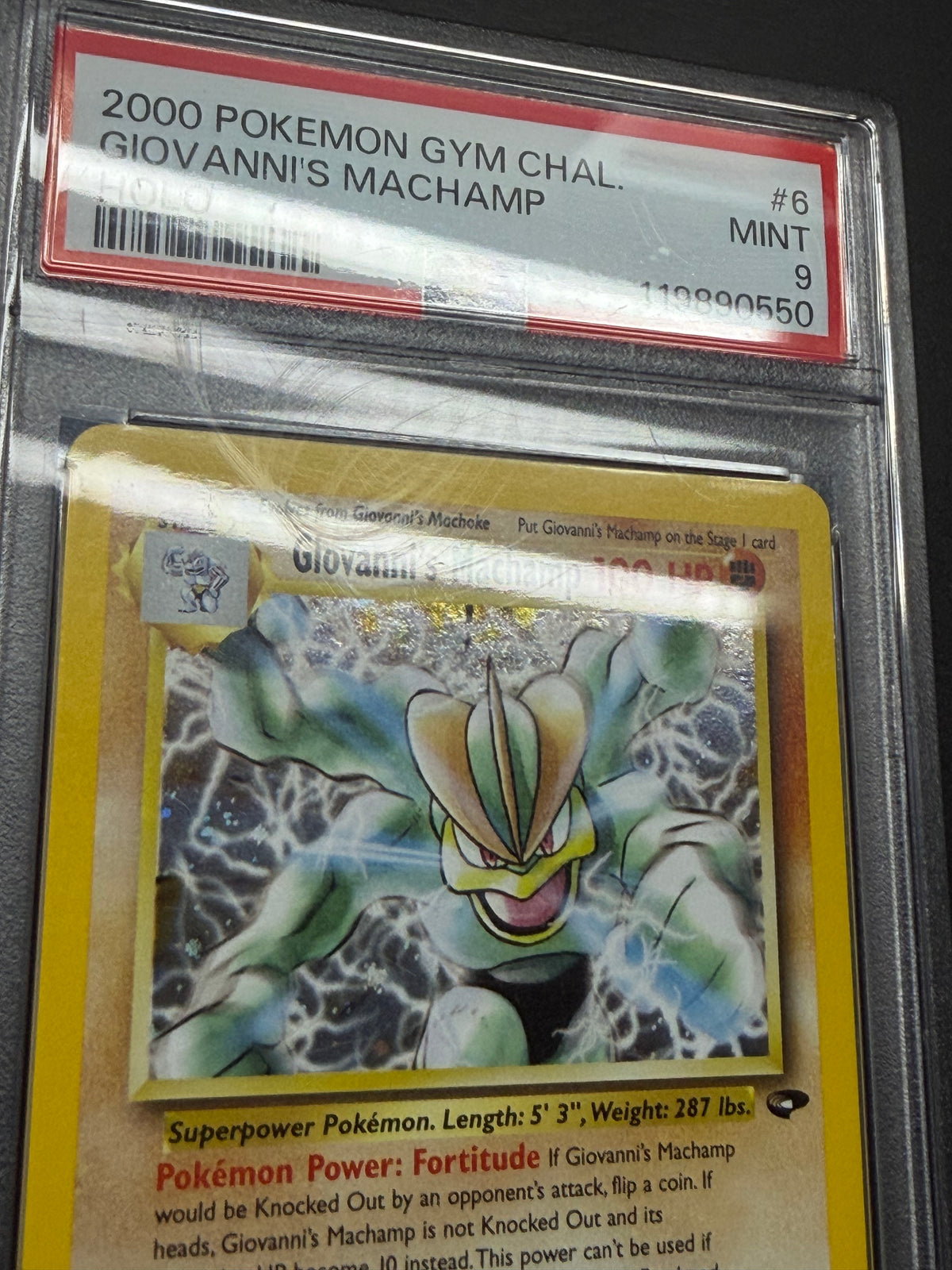 Giovanni's Machamp Gym Challenge Unlimited Holo #6 PSA 9