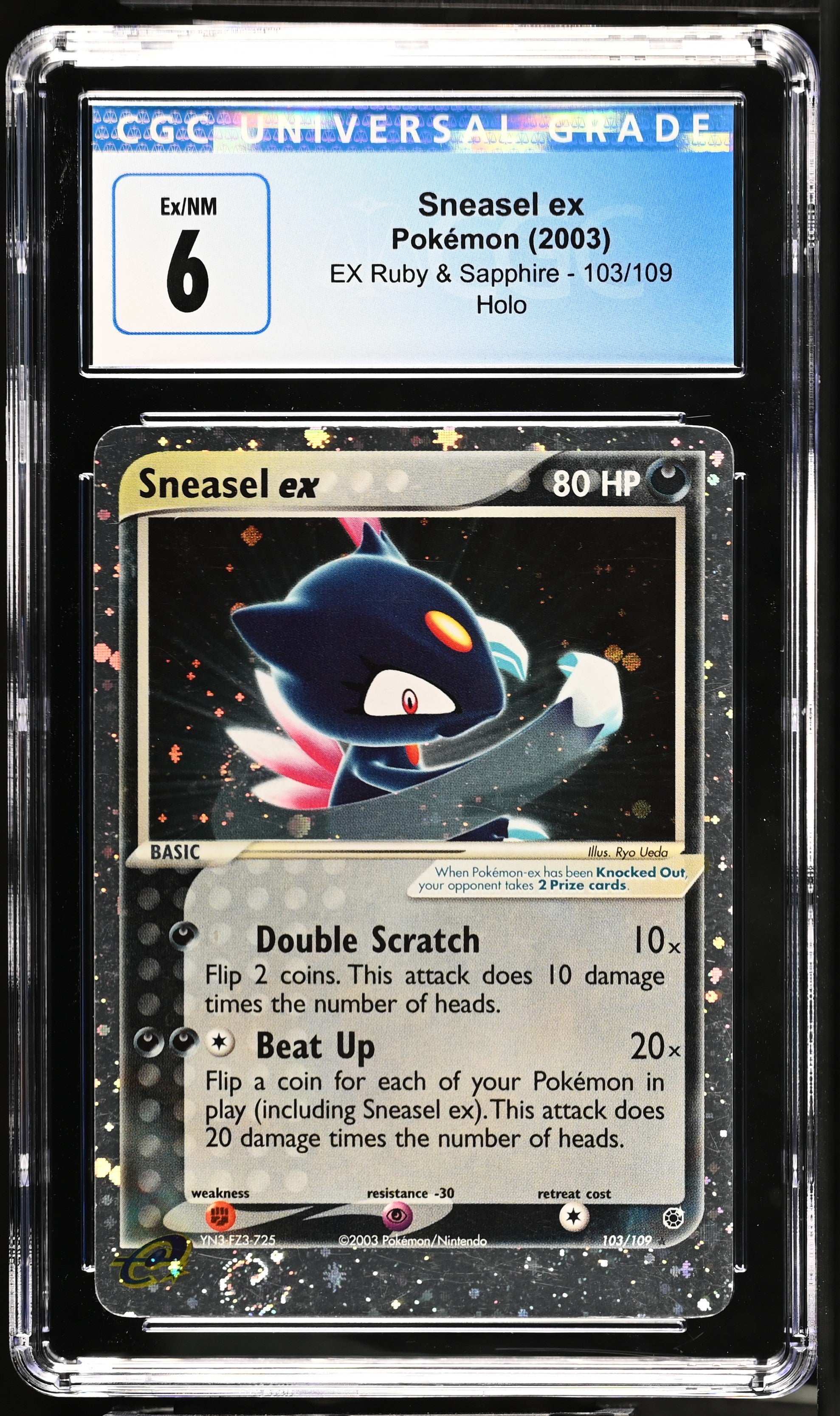 Sneasel ex Ruby & Sapphire 103/109 Holo CGC 6 TBC Games Sneasel ex Ruby & Sapphire 103/109 Holo CGC 6 TBC Games