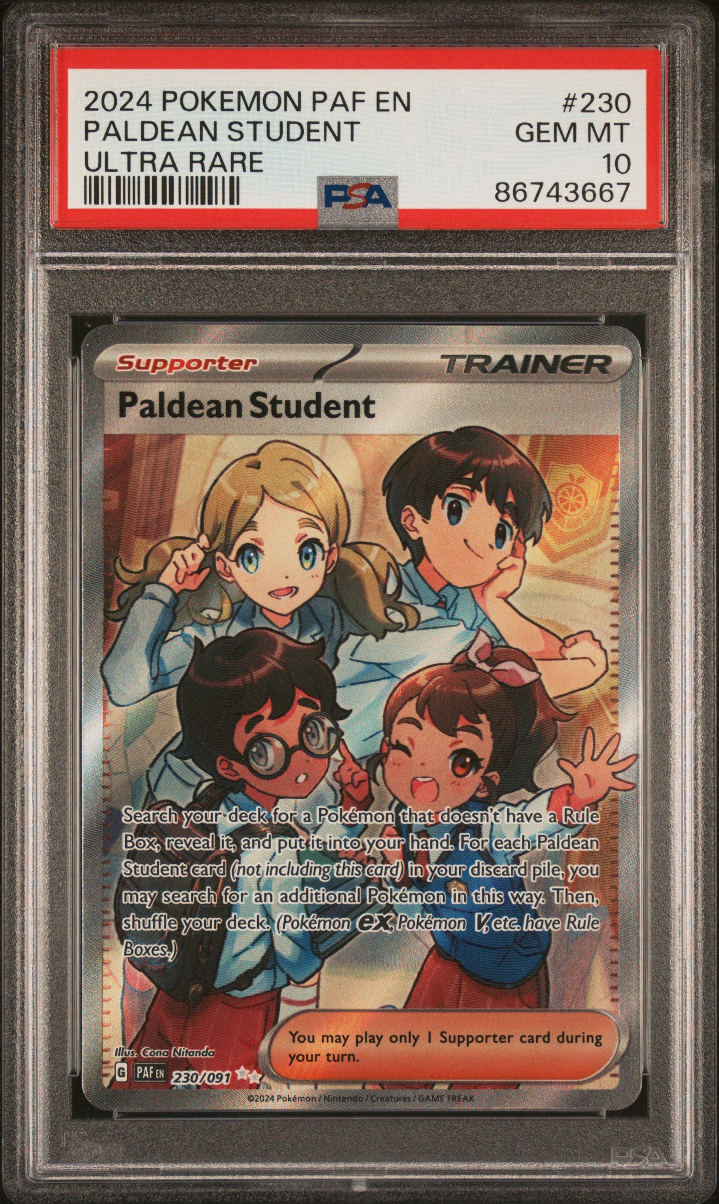 Paldean Student Paldean Fates 230 PSA 10 – TBC Games