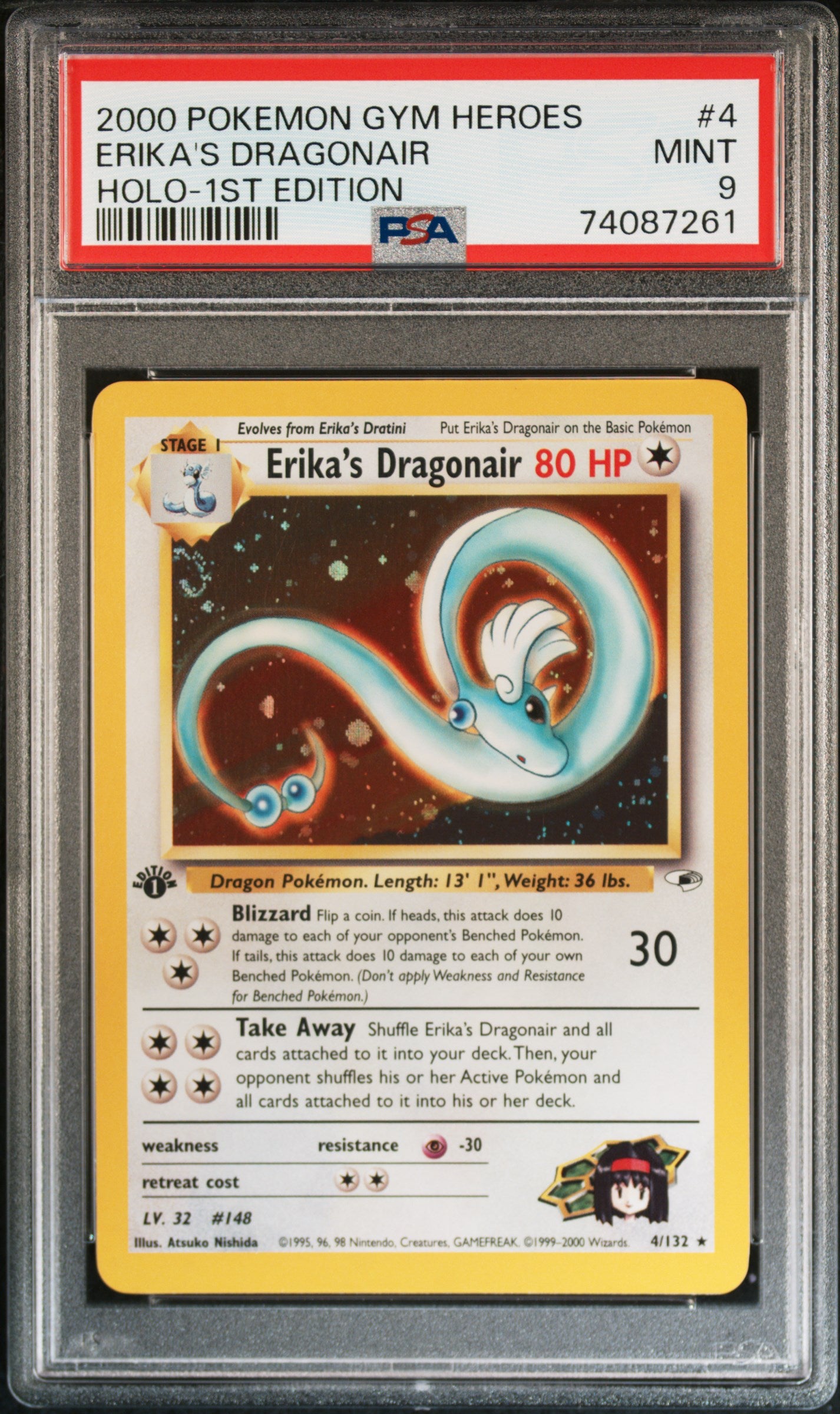 PSA 9 cheapest Pokemon Dragonair 1st Edition