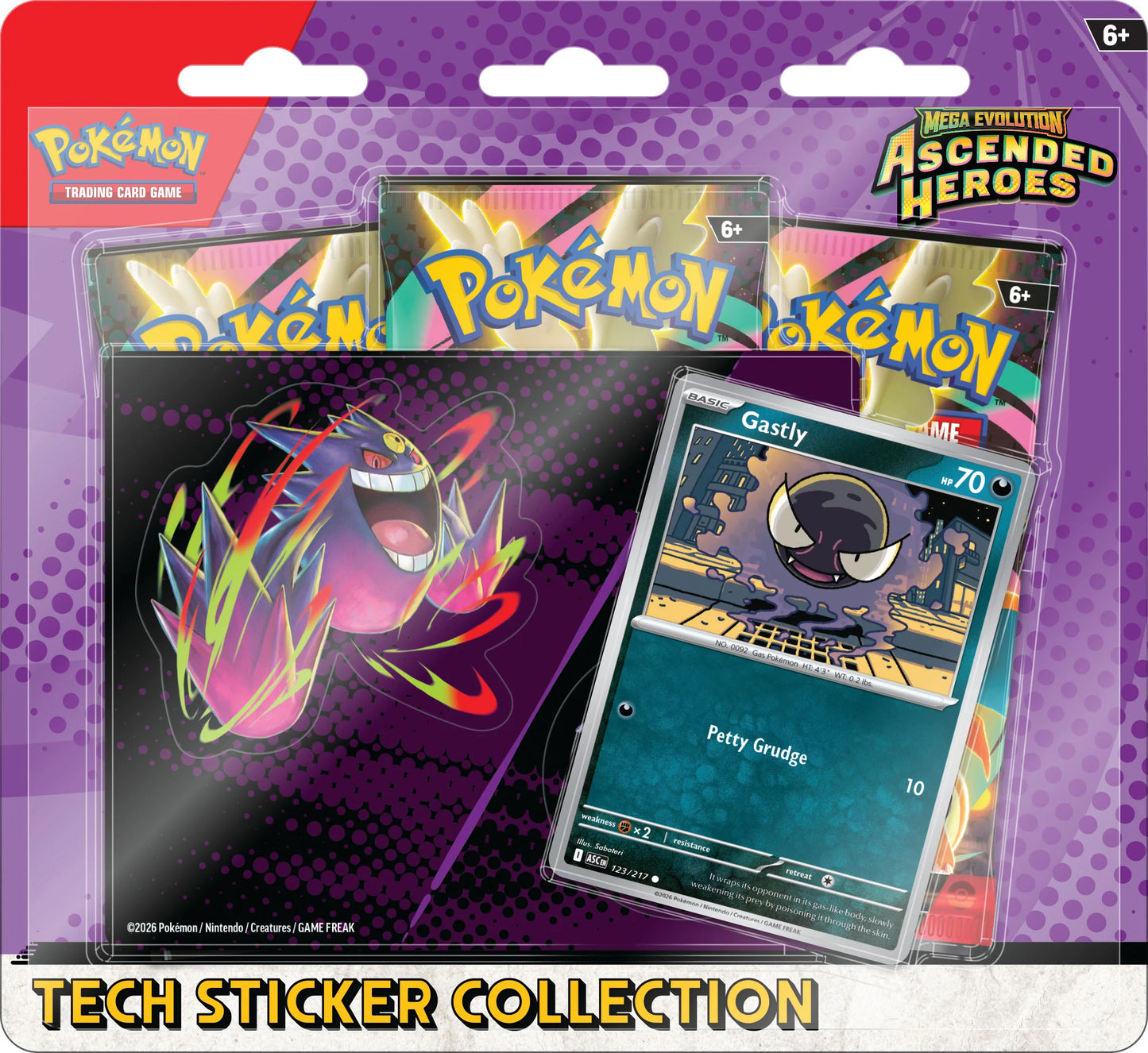 Pokemon TCG: Mega Evolution - Ascended Heroes Tech Sticker Collection (Gastly)