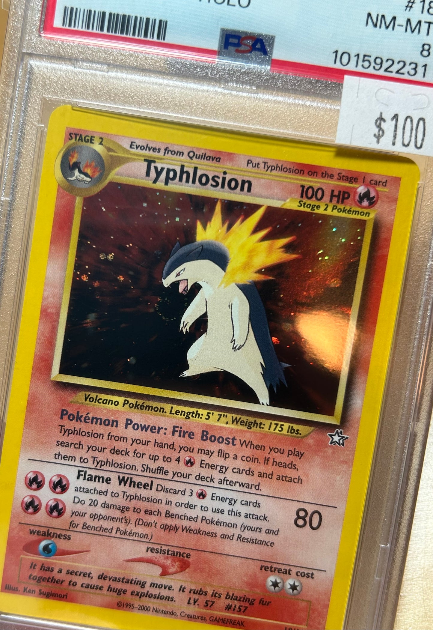 Typhlosion Neo Genesis Holo 18/111 PSA 8 w/ SWIRL