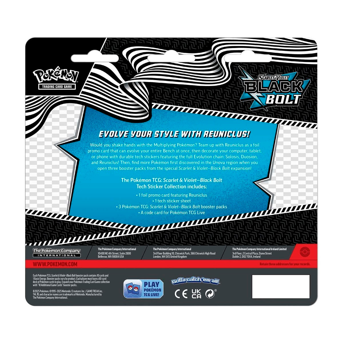 Pokemon TCG: Scarlet & Violet - Black Bolt Tech Sticker Blister (Reuniclus)