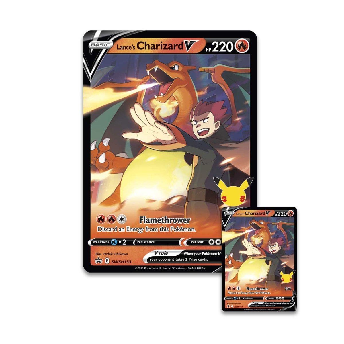 Pokemon TCG: Sword & Shield - Celebrations International Tin (Lance's Charizard)