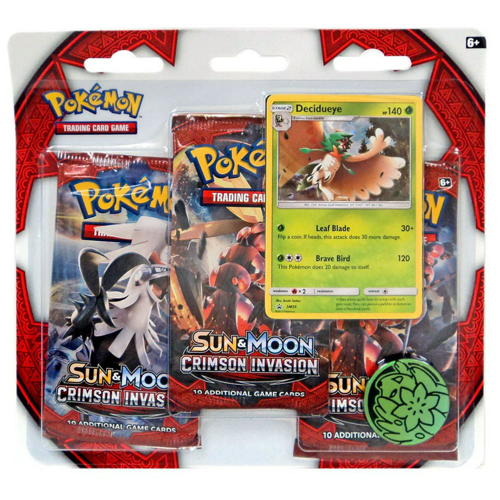 Pokemon TCG: Sun & Moon - Crimson Invasion 3 Pack Blister (Decidueye)