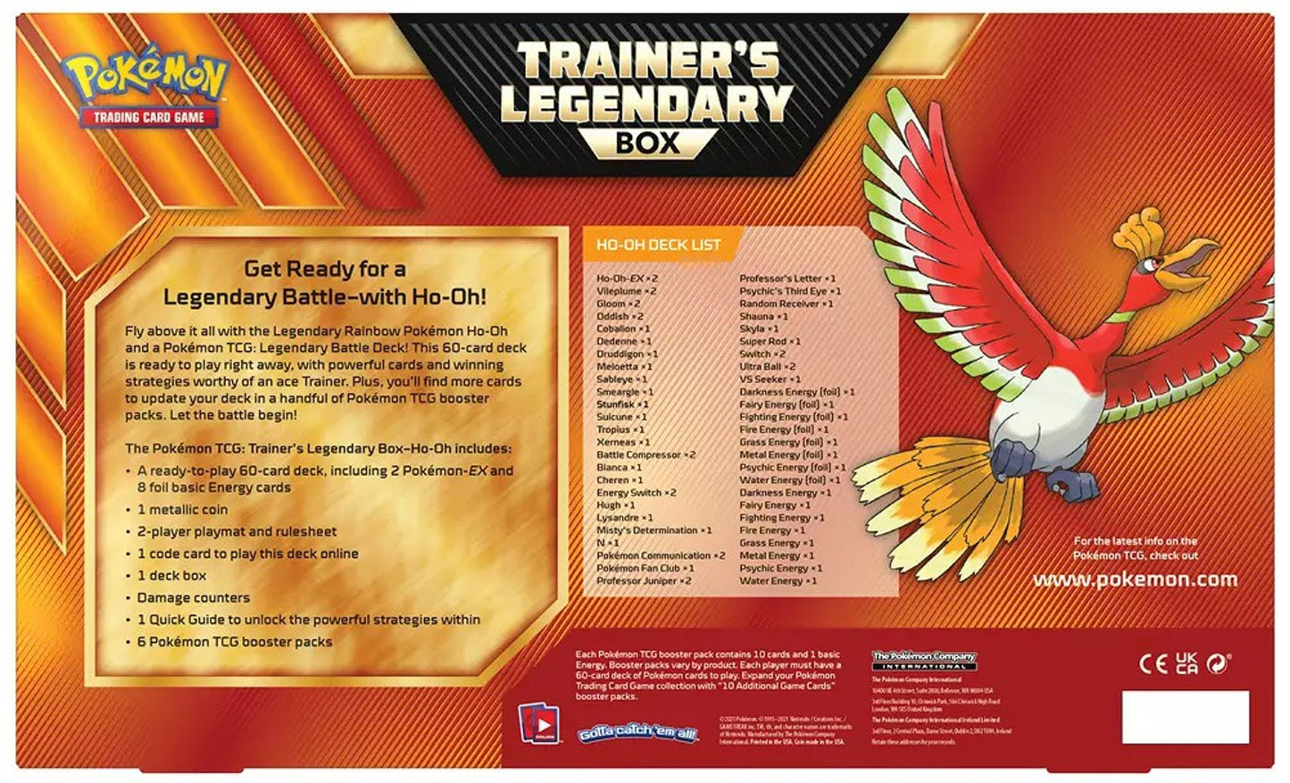 Pokemon TCG: Sun & Moon - Ho-Oh Trainer's Legendary Collection Box