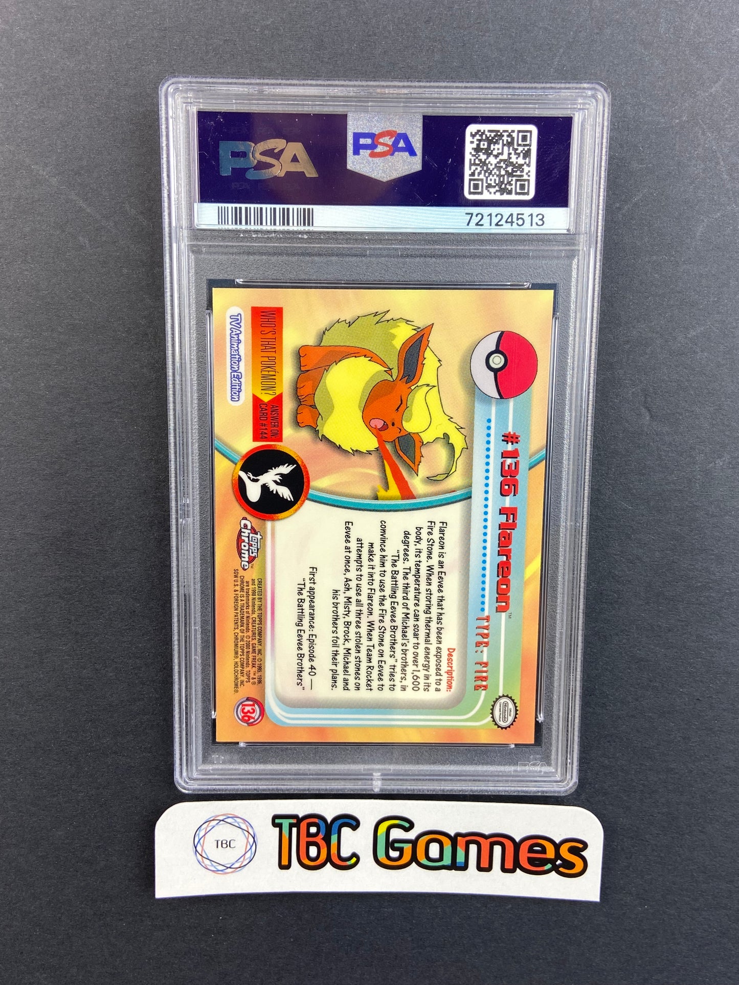 Flareon Topps Chrome Foil #136 PSA 10