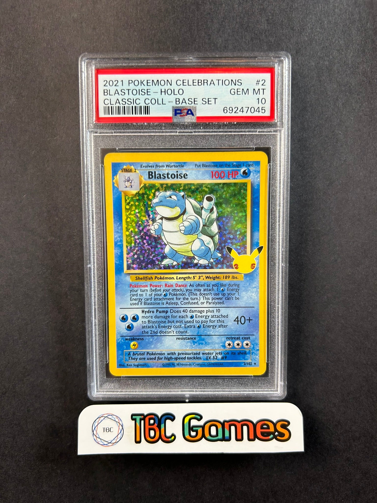 Blastoise top PSA 10 Celebrations