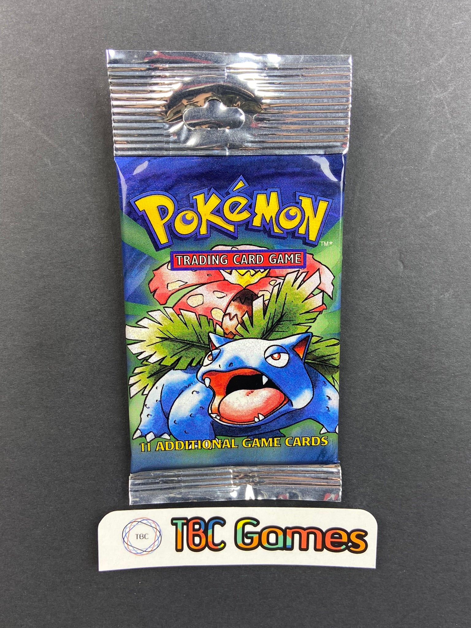 Pokemon TCG: Base Set Unlimited Booster Pack Long Crimp (Venusaur) Pokemon TCG: Base Set Unlimited Booster Pack Long Crimp (Venusaur)