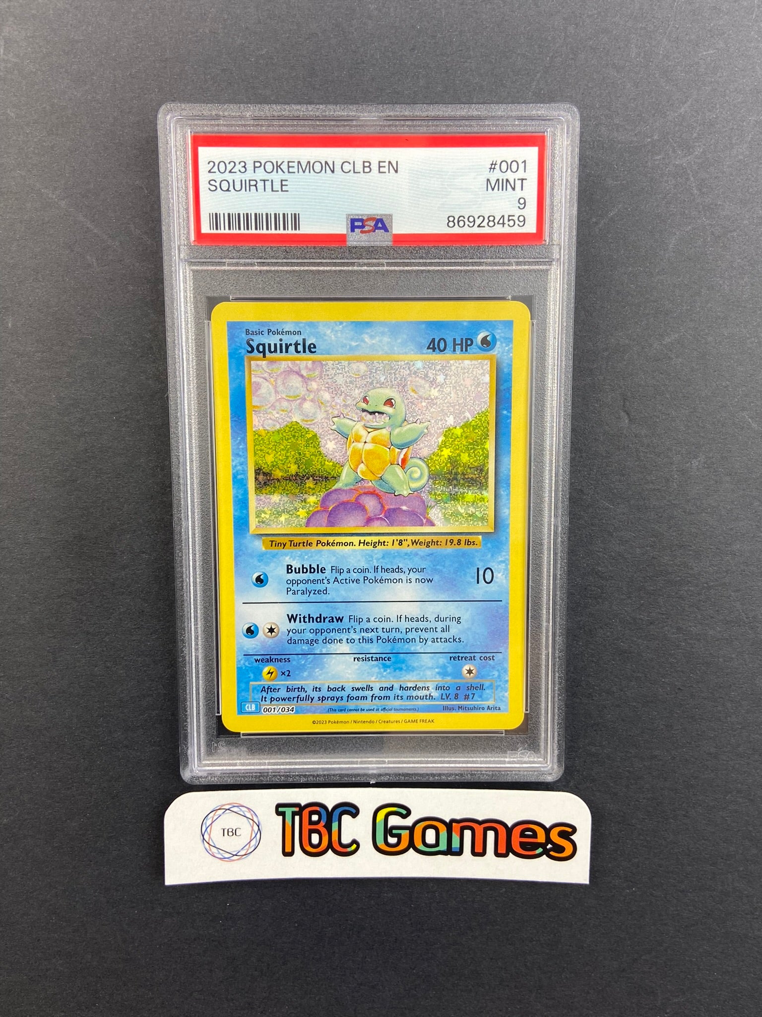 Squirtle Classic Game CLB 001/034 PSA 9 TBC Games Squirtle Classic Game CLB 001/034 PSA 9 TBC Games
