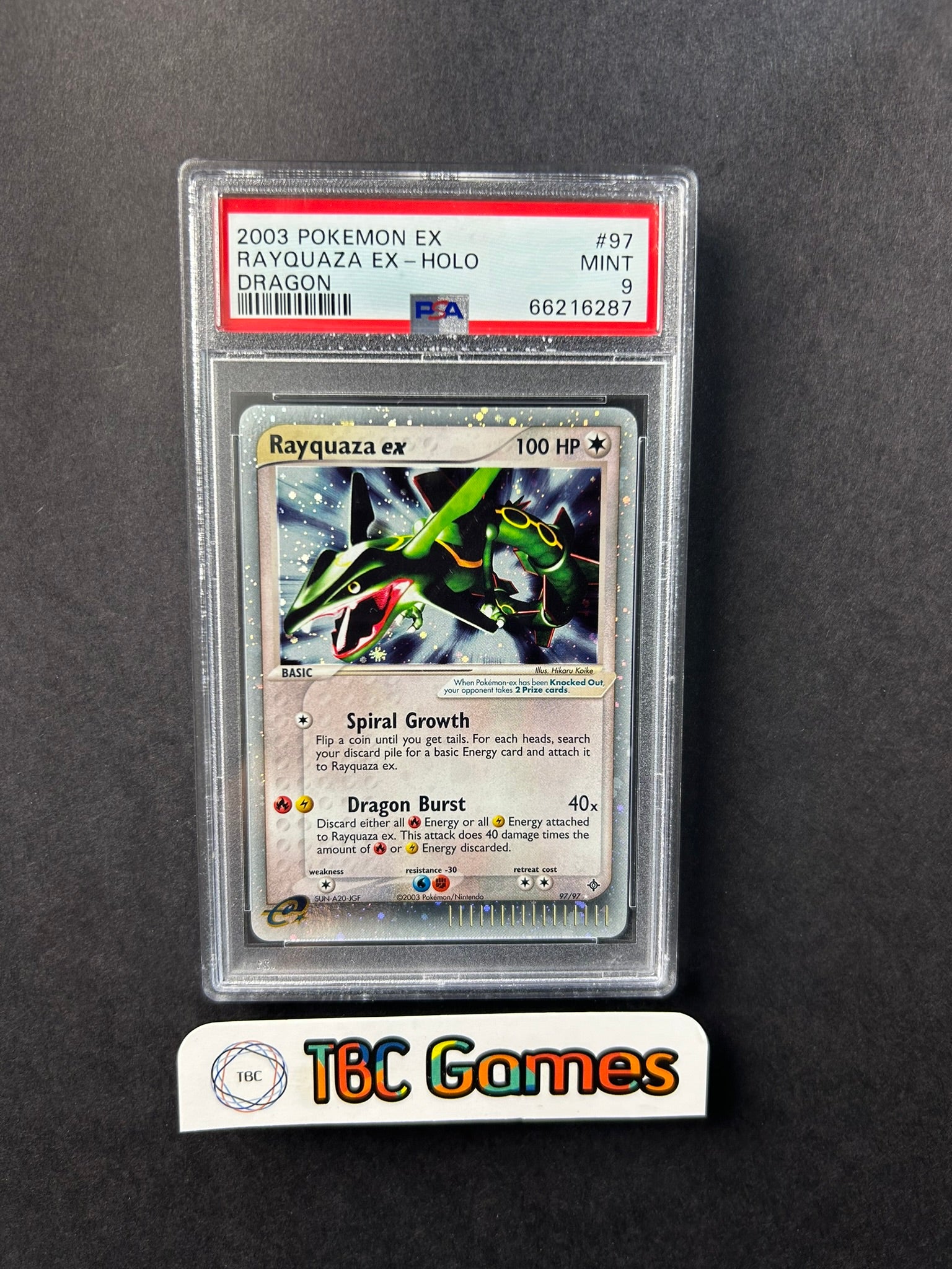 Rayquaza ex Dragon Holo 97/97 PSA 9 TBC Games Rayquaza ex Dragon Holo 97/97 PSA 9 TBC Games