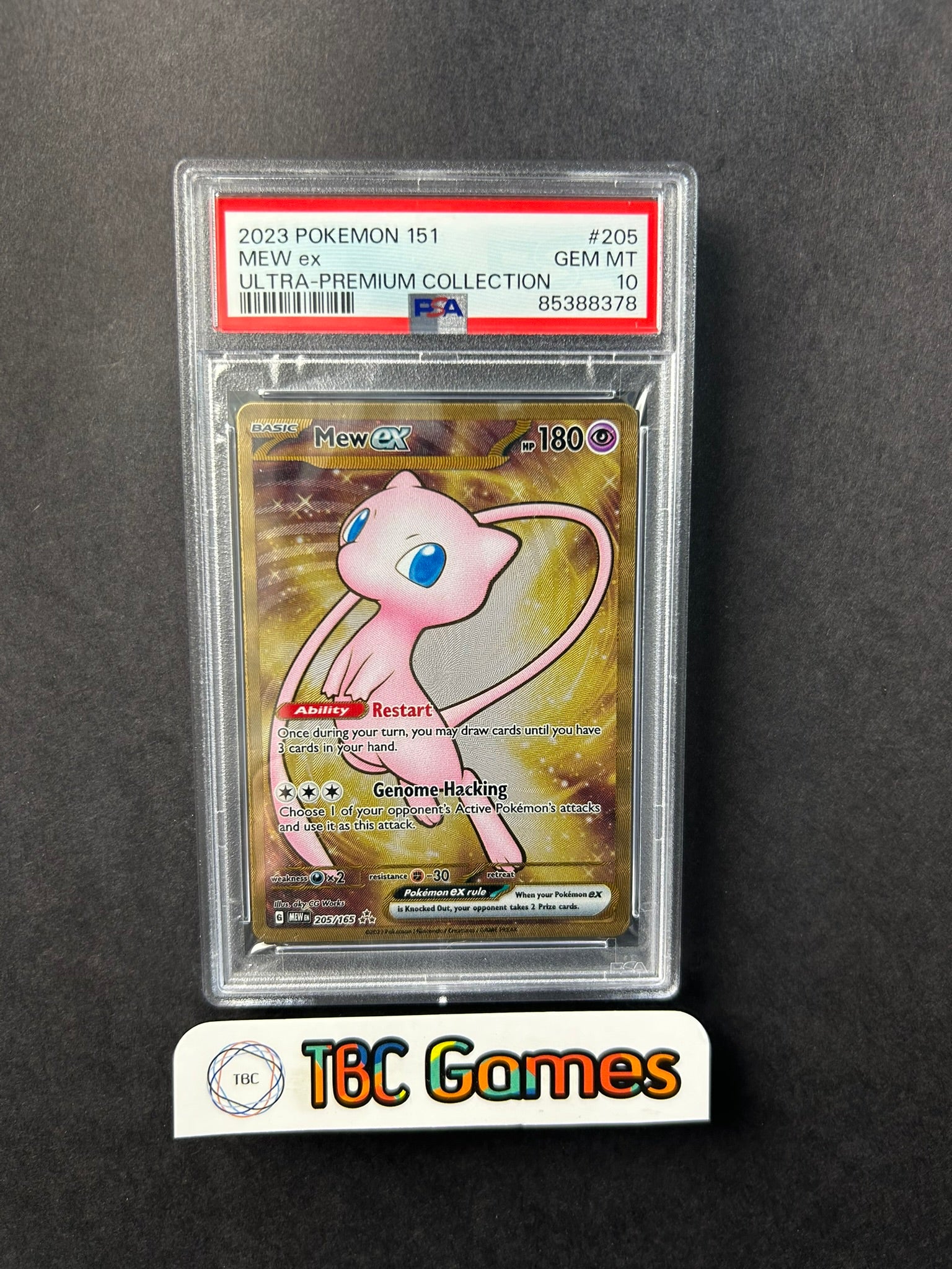 Mew ex MEW 151 UPC Promo Metal 205/165 PSA 10 TBC Games Mew ex MEW 151 UPC Promo Metal 205/165 PSA 10 TBC Games