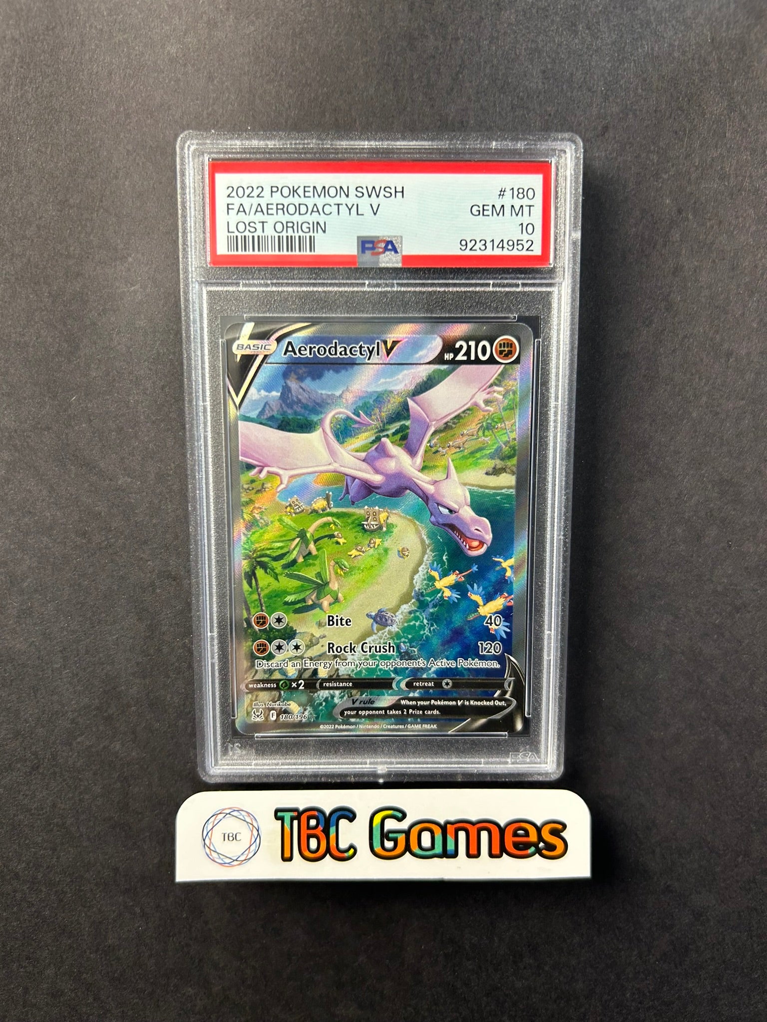 Aerodactyl V Lost Origin Alt Art 180/196 PSA 10 TBC Games Aerodactyl V Lost Origin Alt Art 180/196 PSA 10 TBC Games