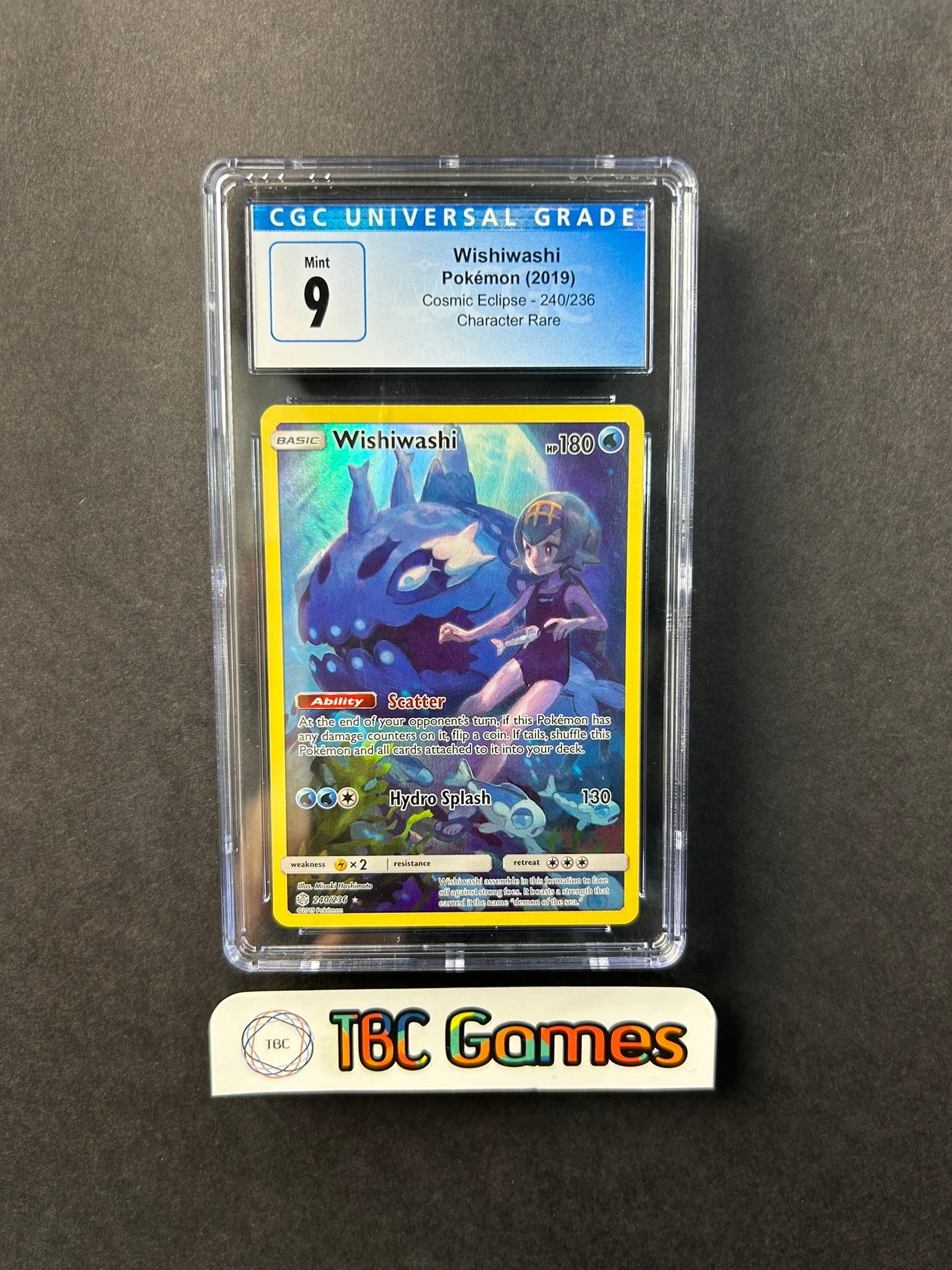 pokemon wishiwashi card Wishiwashi Cosmic Eclipse 240/236 CGC 9 – TBC Games