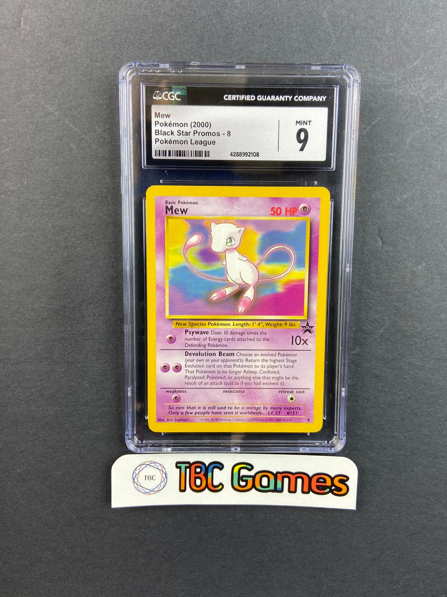Mew Black Star Promo League 8 CGC 9 TBC Games Mew Black Star Promo League 8 CGC 9 TBC Games