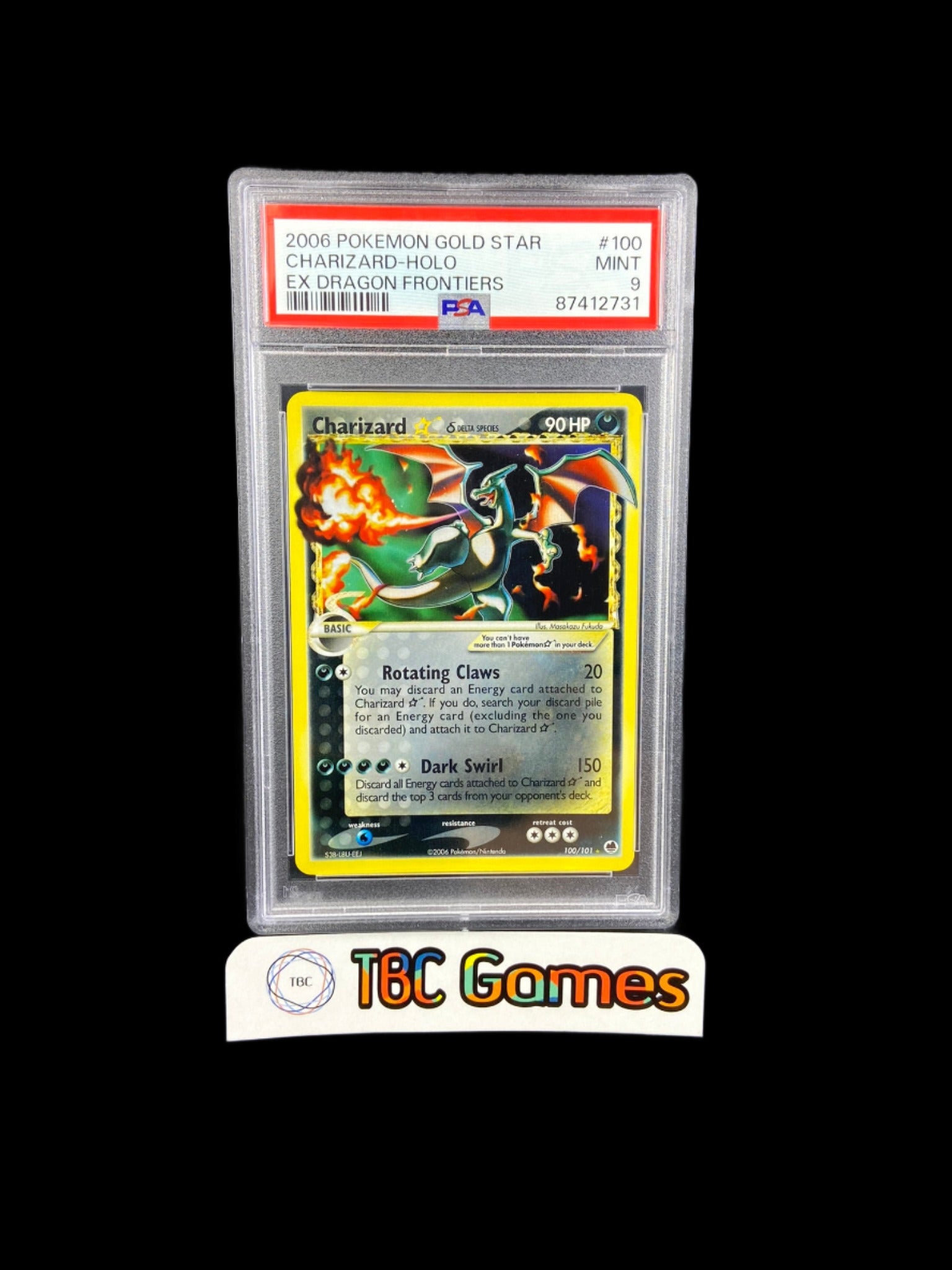Charizard Gold Star Dragon Frontiers 100/101 PSA 9 TBC Games Charizard Gold Star Dragon Frontiers 100/101 PSA 9 TBC Games