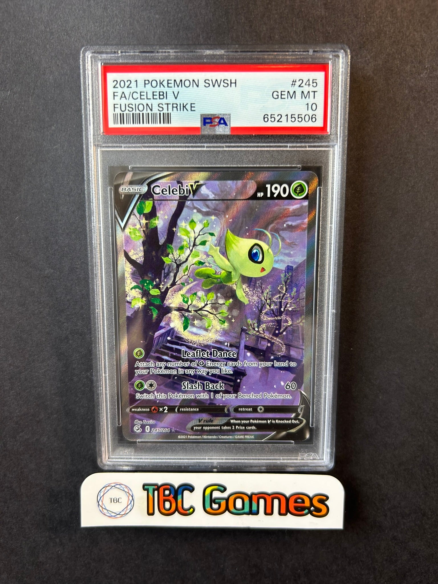 Celebi V Fusion Strike Alt Art 245/265 PSA 10 TBC Games Celebi V Fusion Strike Alt Art 245/265 PSA 10 TBC Games