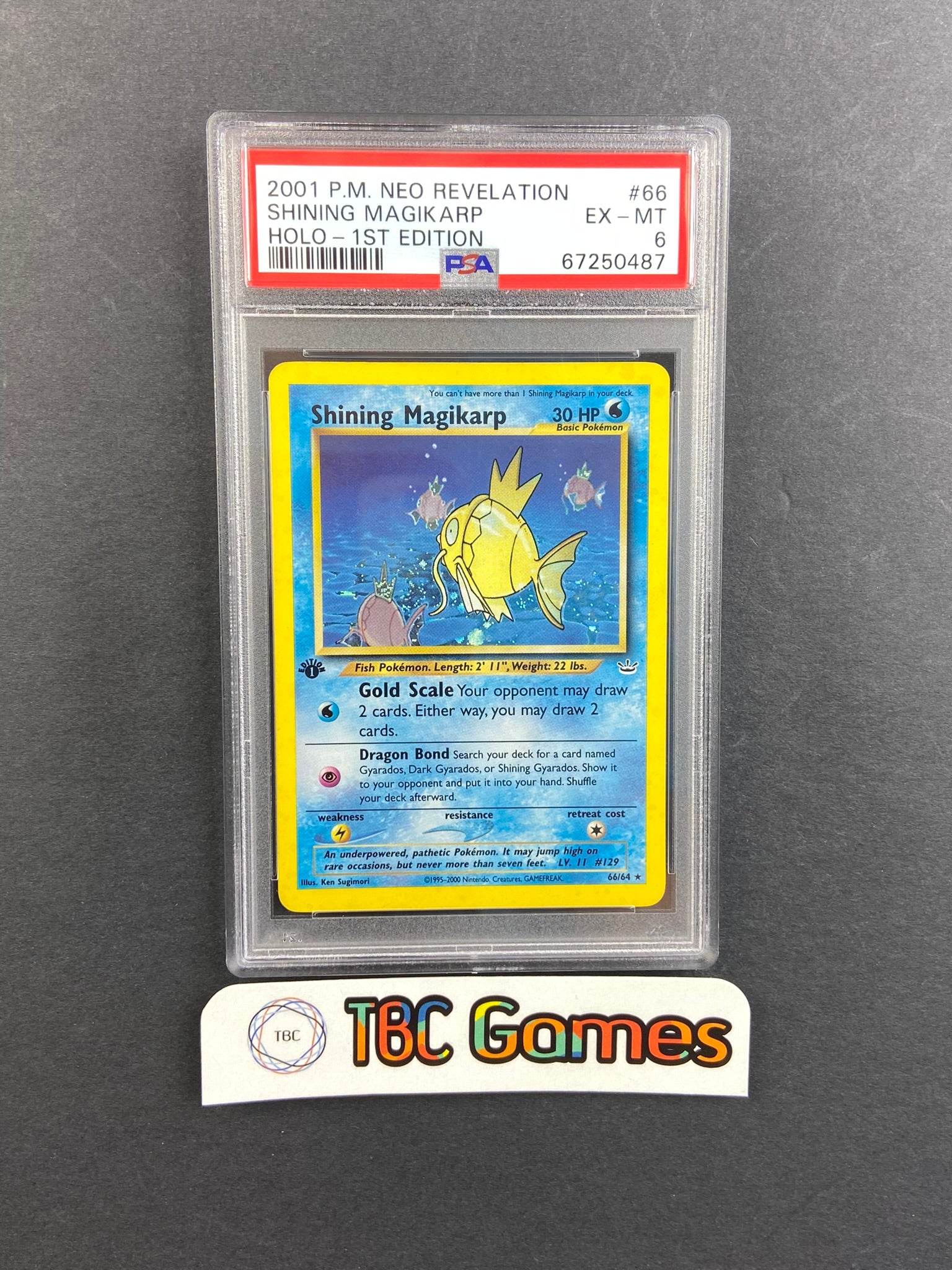 Shining Magikarp Neo Revelation 1st Edition 66/64 PSA 6 TBC Games Shining Magikarp Neo Revelation 1st Edition 66/64 PSA 6 TBC Games