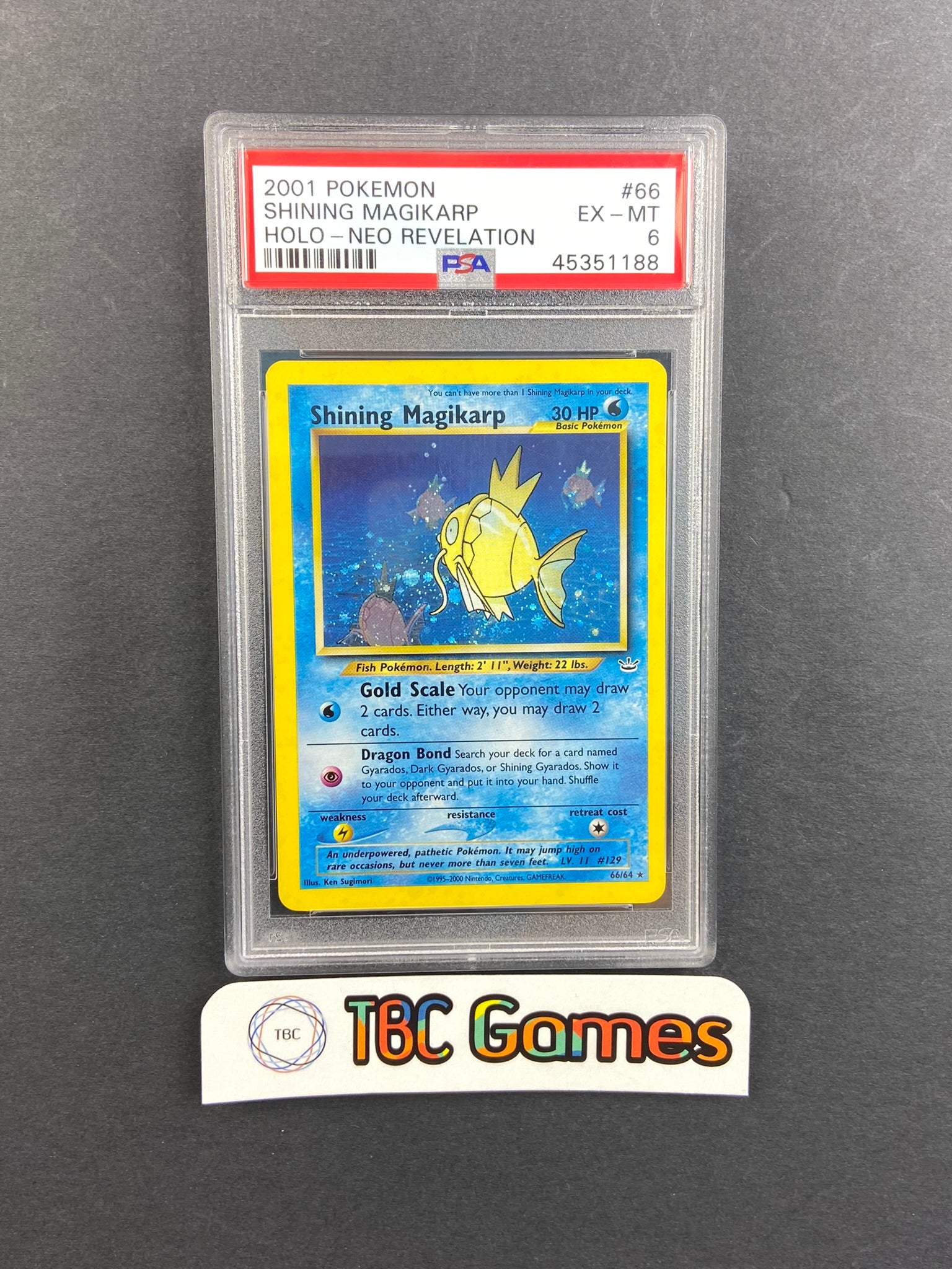 pokemon shining magikarp card Shining Magikarp Neo Revelation Unlimited 66/64 PSA 6 – TBC Games