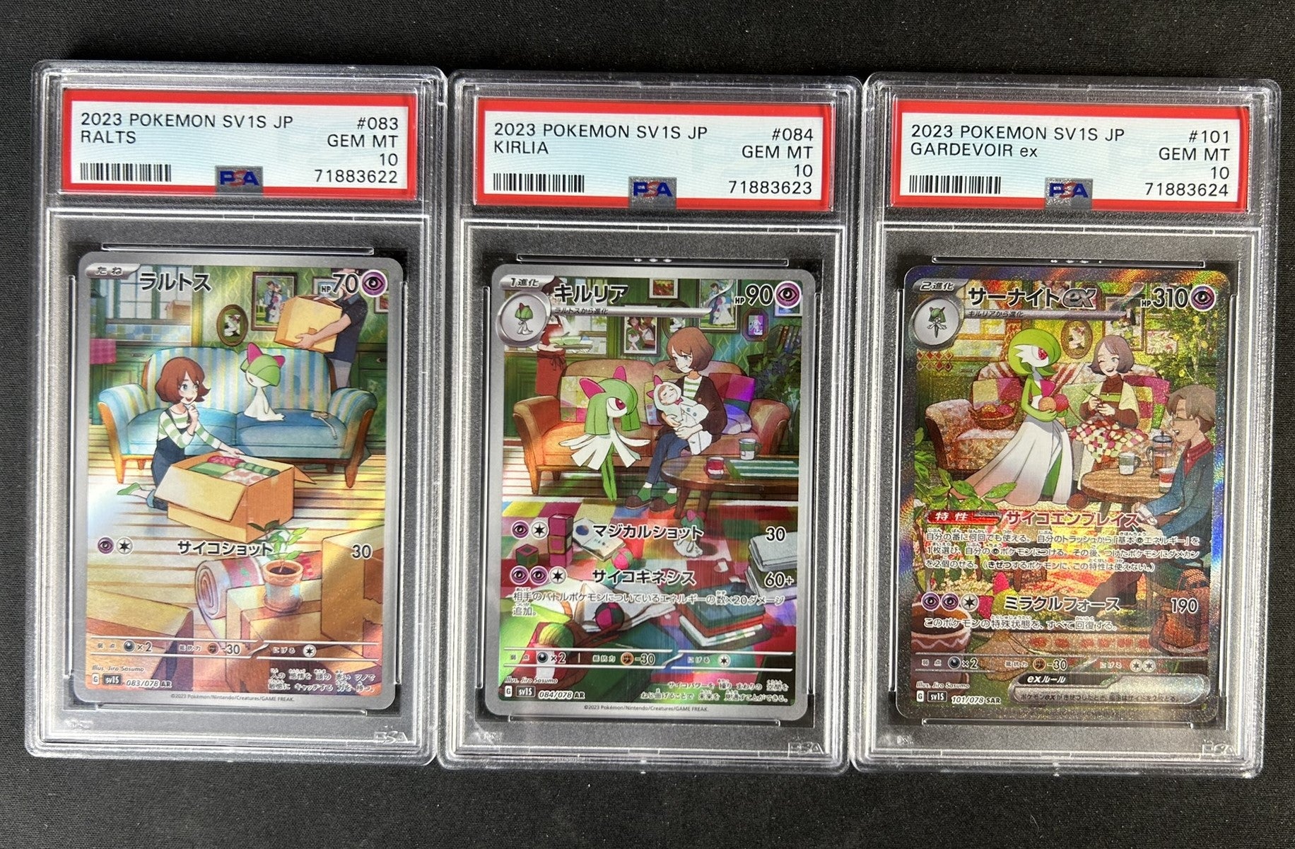 Ralts Kirlia Gardevoir ex sv1S 101/078 Japanese Sequential PSA 10 TBC Games Ralts Kirlia Gardevoir ex sv1S 101/078 Japanese Sequential PSA 10 TBC Games