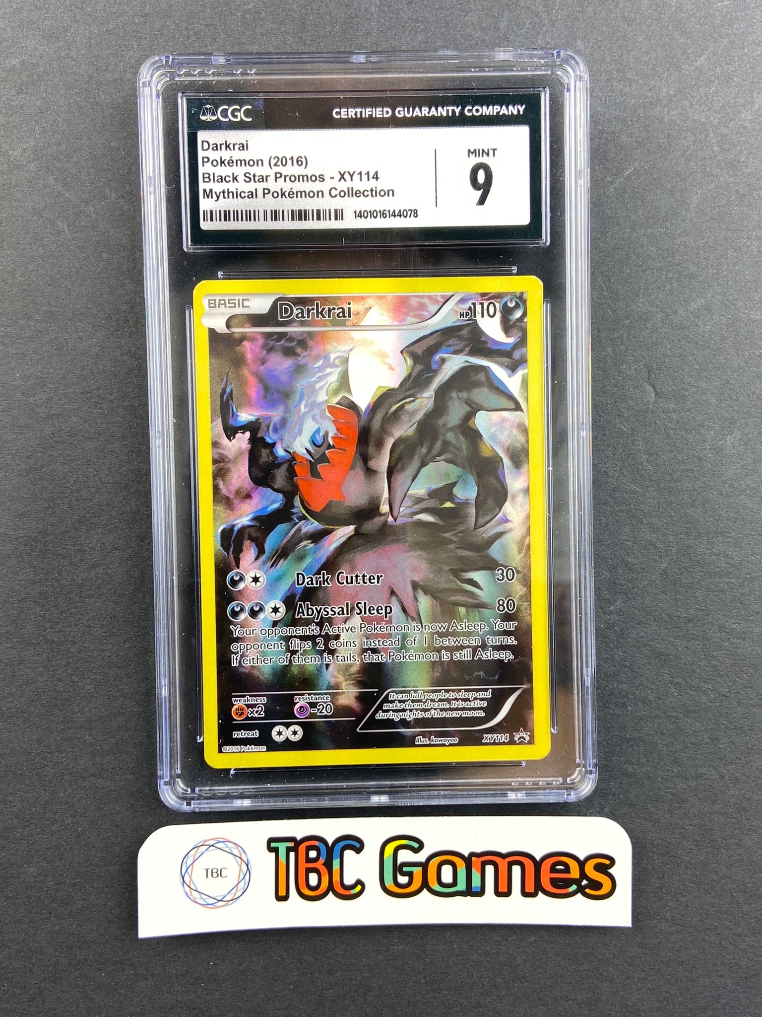 Darkrai XY114 Promo Mythical Collection CGC 9 TBC Games Darkrai XY114 Promo Mythical Collection CGC 9 TBC Games