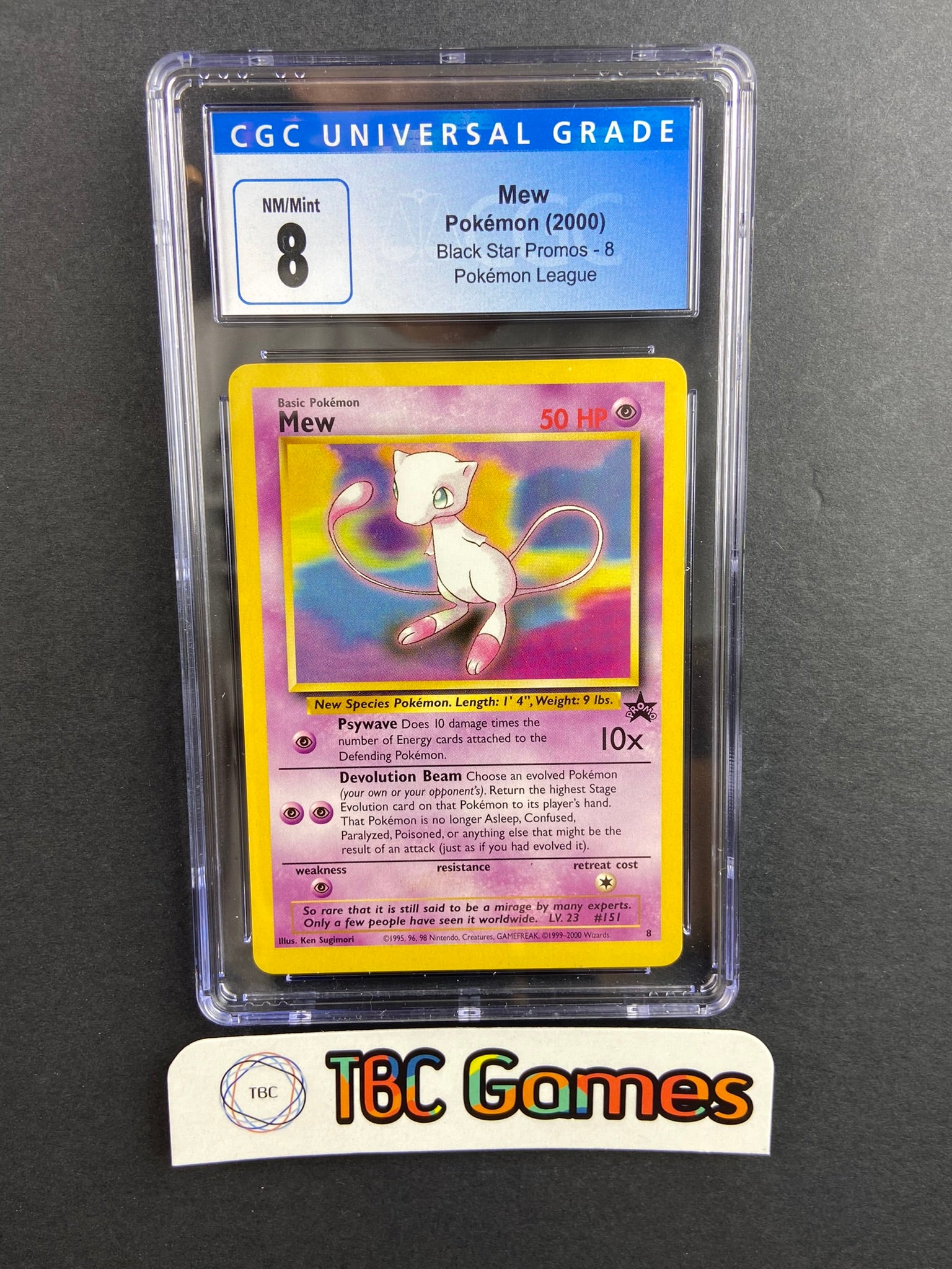 Mew Black Star Promo Pokemon League 8 CGC 8 – TBC Games