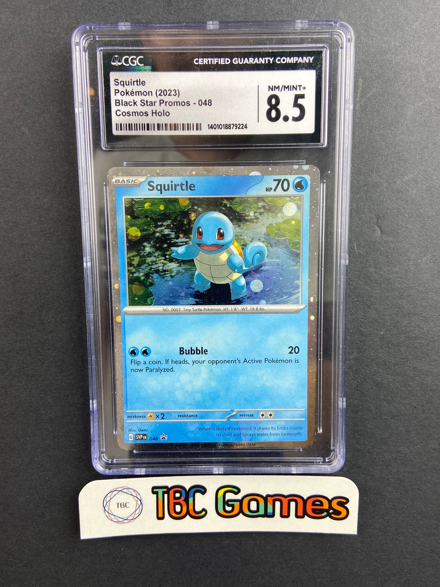 Squirtle Promo SVP 048 Cosmos Holo CGC 8.5 TBC Games Squirtle Promo SVP 048 Cosmos Holo CGC 8.5 TBC Games