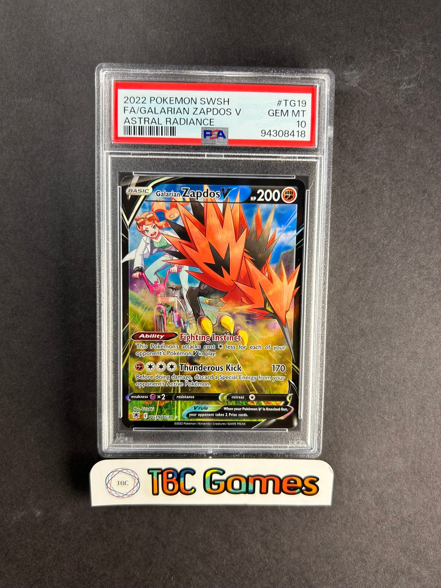 galarian zapdos pokemon card Galarian Zapdos V Astral Radiance Trainer Gallery TG19/TG30 PSA 10 – TBC Games