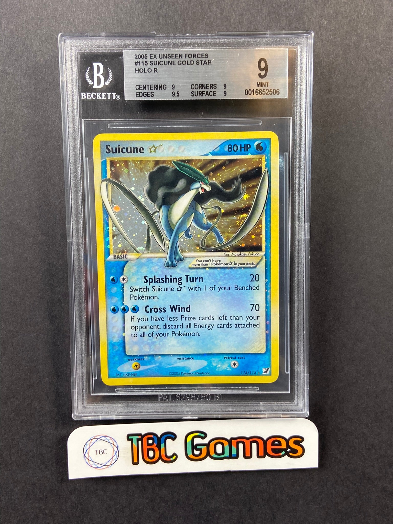 Suicune Gold Star Unseen Forces Holo 115/115 BGS 9 TBC Games Suicune Gold Star Unseen Forces Holo 115/115 BGS 9 TBC Games