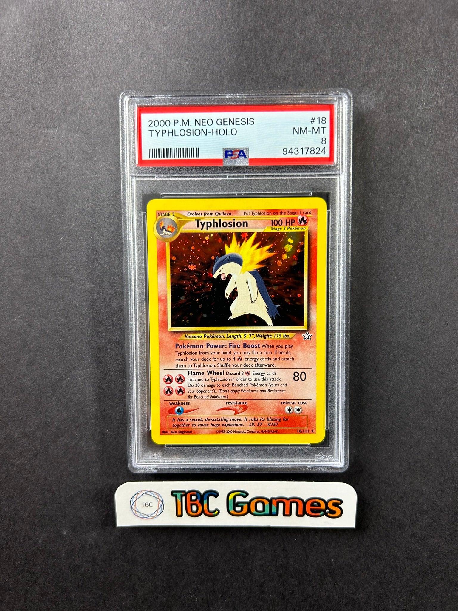 Holo Typhlosion purchases neo Pokemon 18/111