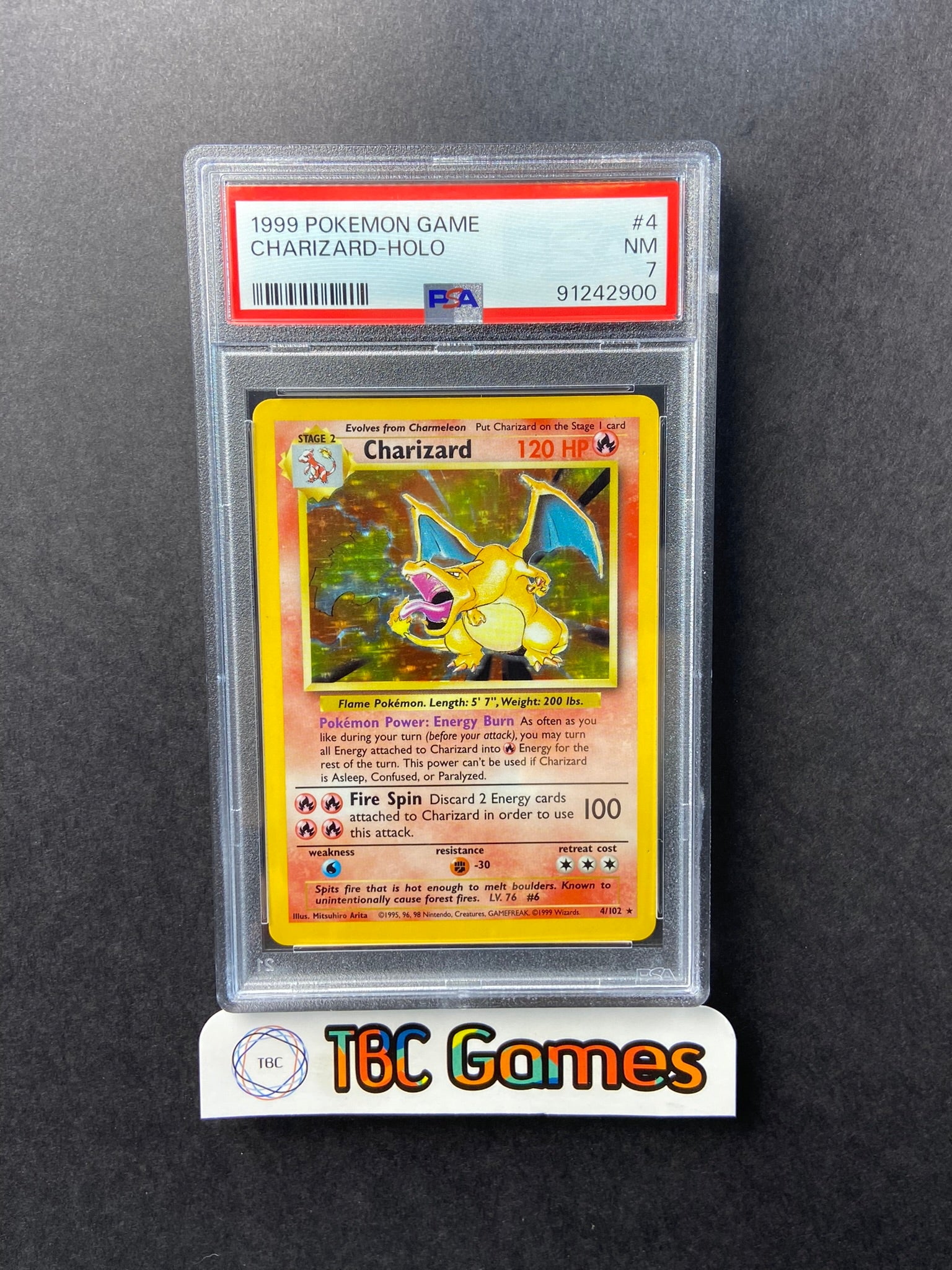 Charizard Base Set Unlimited Holo 4/102 PSA 7 TBC Games Charizard Base Set Unlimited Holo 4/102 PSA 7 TBC Games