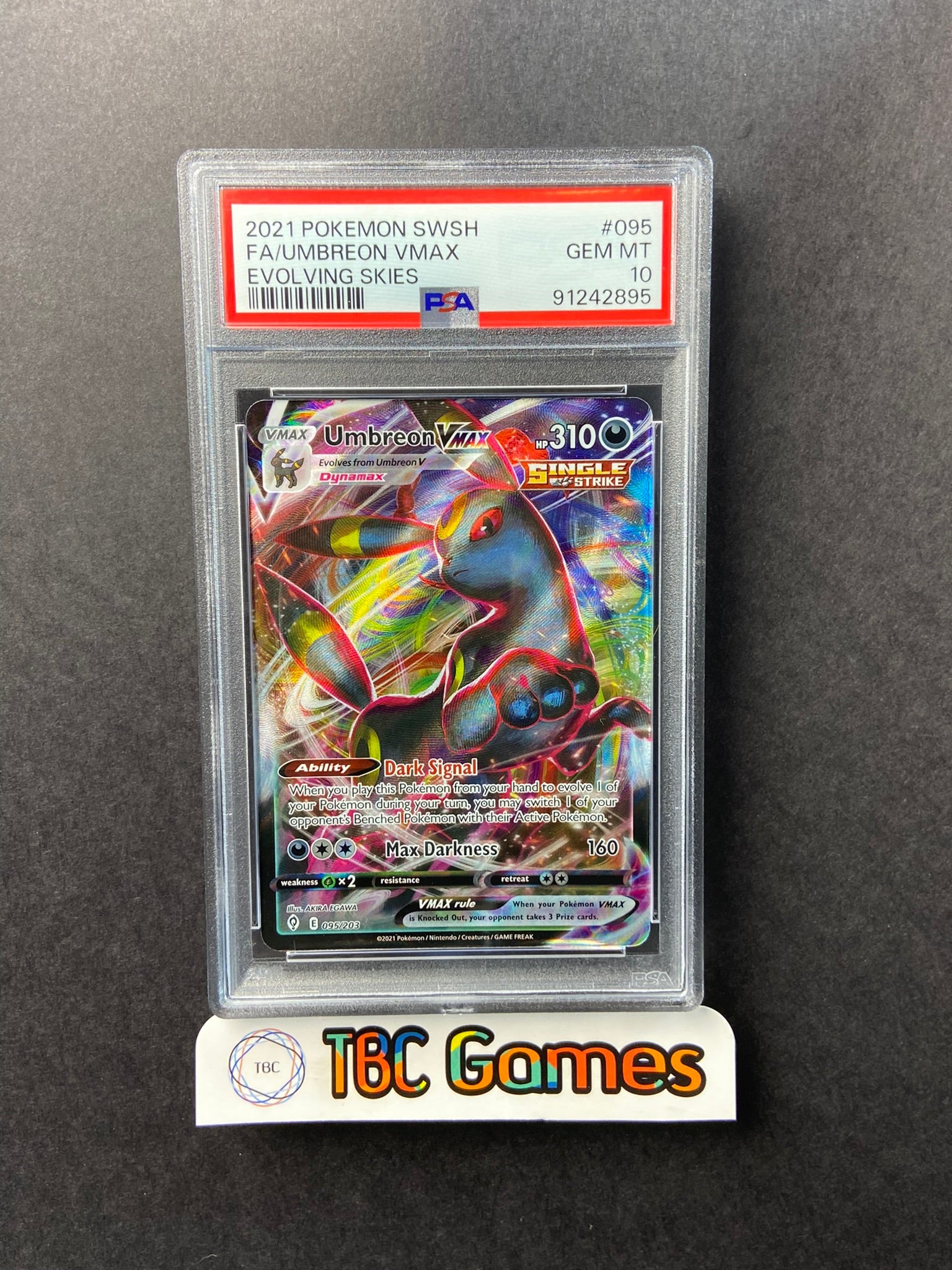 Umbreon VMAX Evolving Skies 095/203 PSA 10 Umbreon VMAX Evolving Skies 095/203 PSA 10
