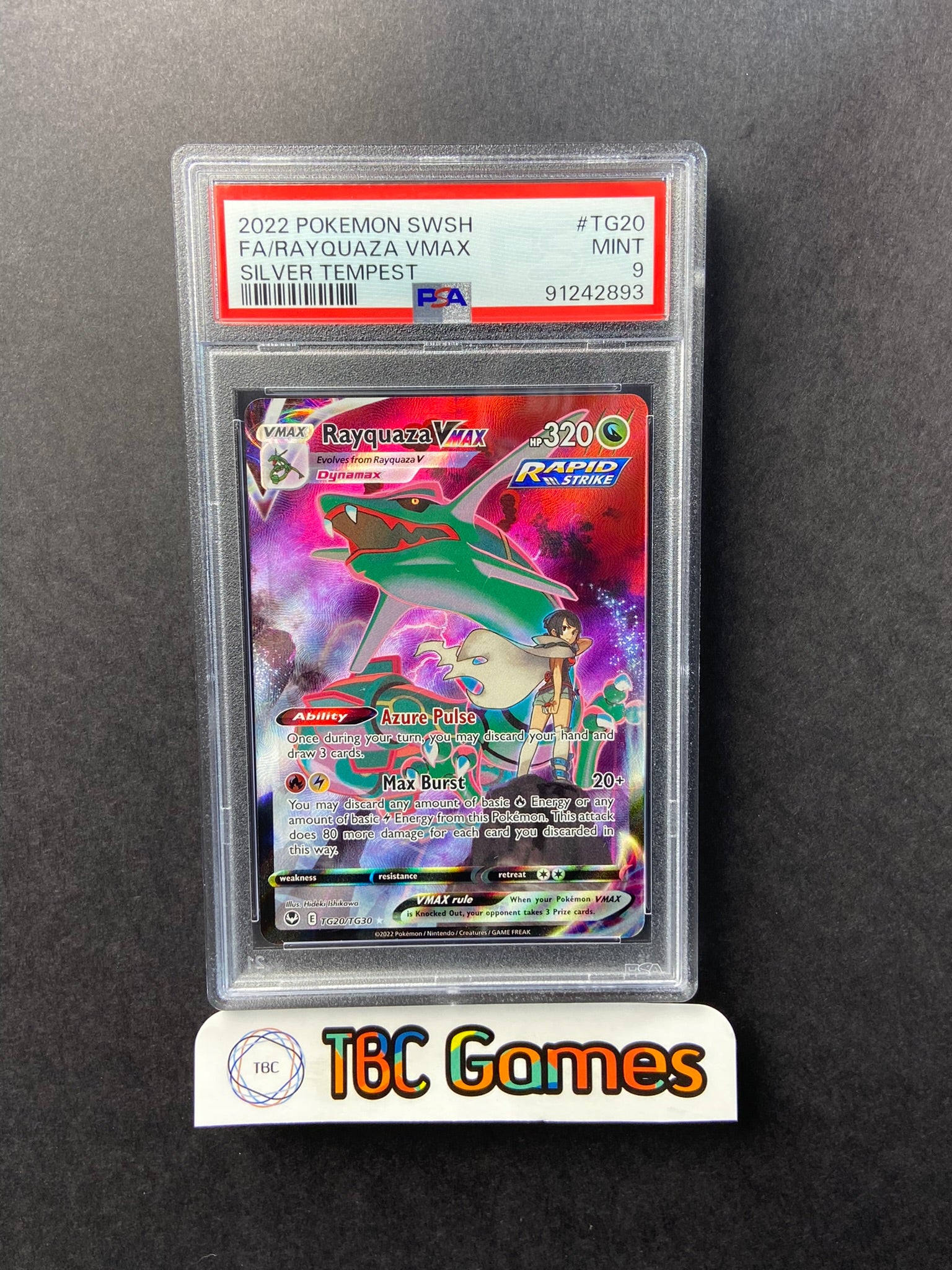 Rayquaza VMAX Silver Tempest TG20/TG30 PSA 9 TBC Games Rayquaza VMAX Silver Tempest TG20/TG30 PSA 9 TBC Games