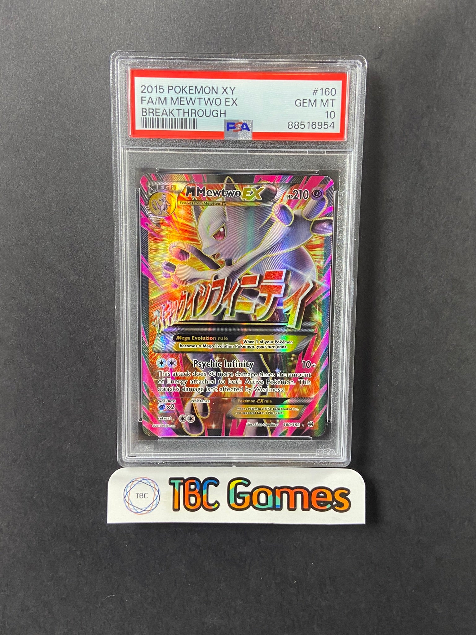 pokemon card m mewtwo M Mewtwo EX Breakthrough 160/162 PSA 10 – TBC Games