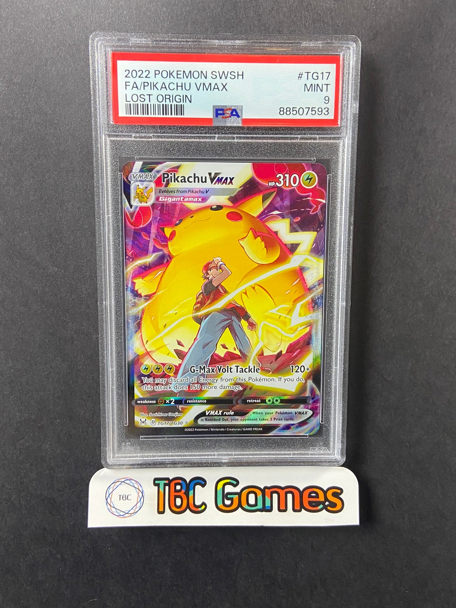 pikachu pokemon card lost origin Pikachu VMAX Lost Origin TG17/TG30 PSA 9