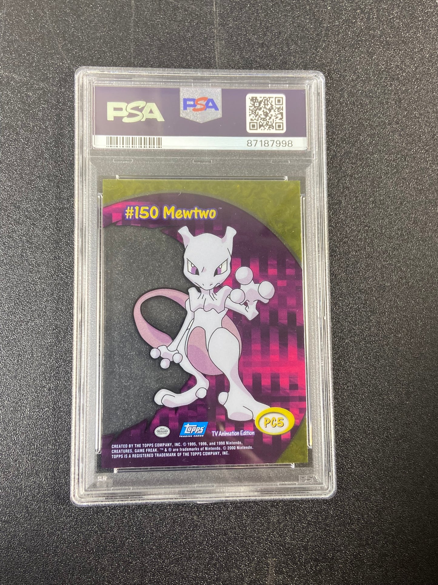 Mewtwo Topps Series 2 TV Animation Clear PC5 PSA 9