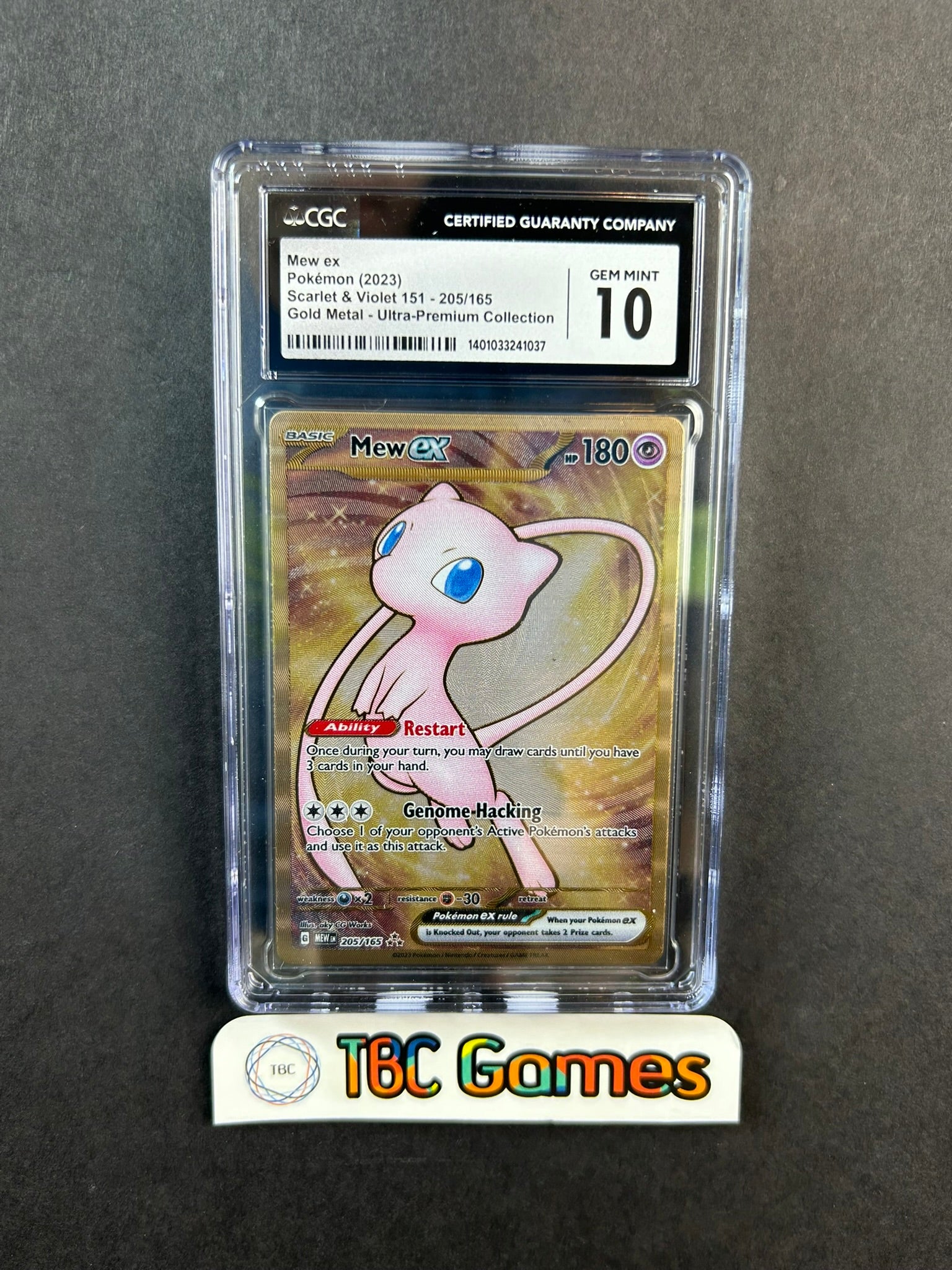 Mew ex Gold Metal 151 UPC 205/165 CGC 10 TBC Games Mew ex Gold Metal 151 UPC 205/165 CGC 10 TBC Games