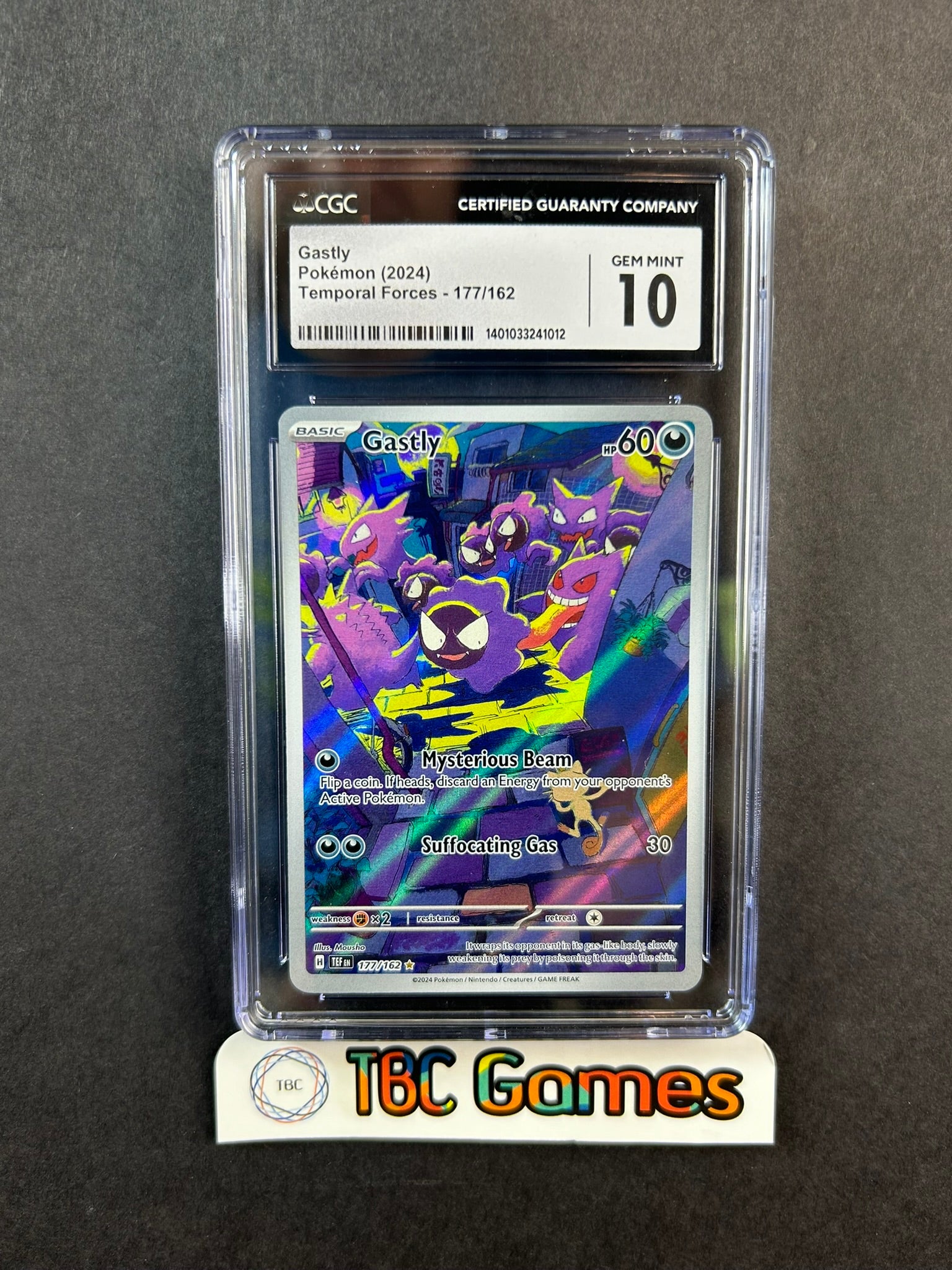 177 162 pokemon card Gastly Temporal Forces TEF Art Rare 177/162 CGC 10