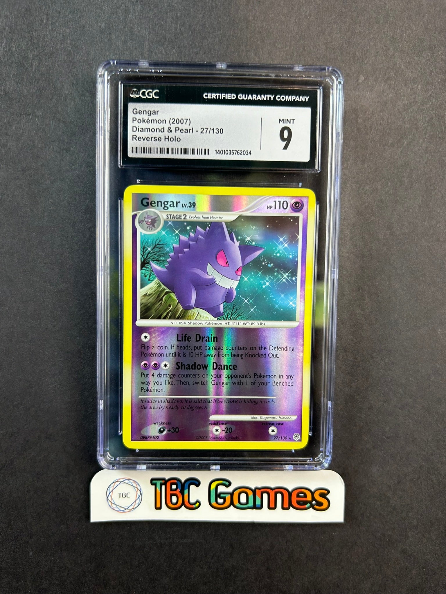 Gengar Diamond & Pearl Base Set Reverse Holo 27/130 CGC 9 – TBC Games