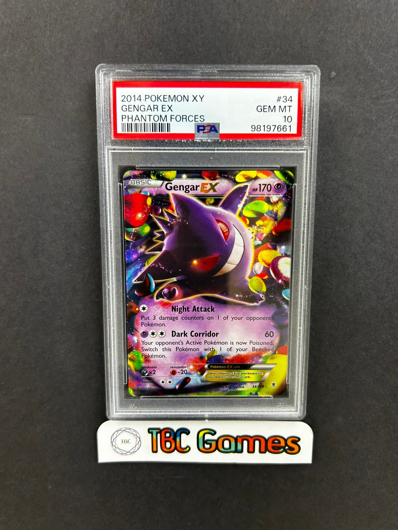 Gengar EX Phantom Forces 34/119 PSA 10 TBC Games Gengar EX Phantom Forces 34/119 PSA 10 TBC Games