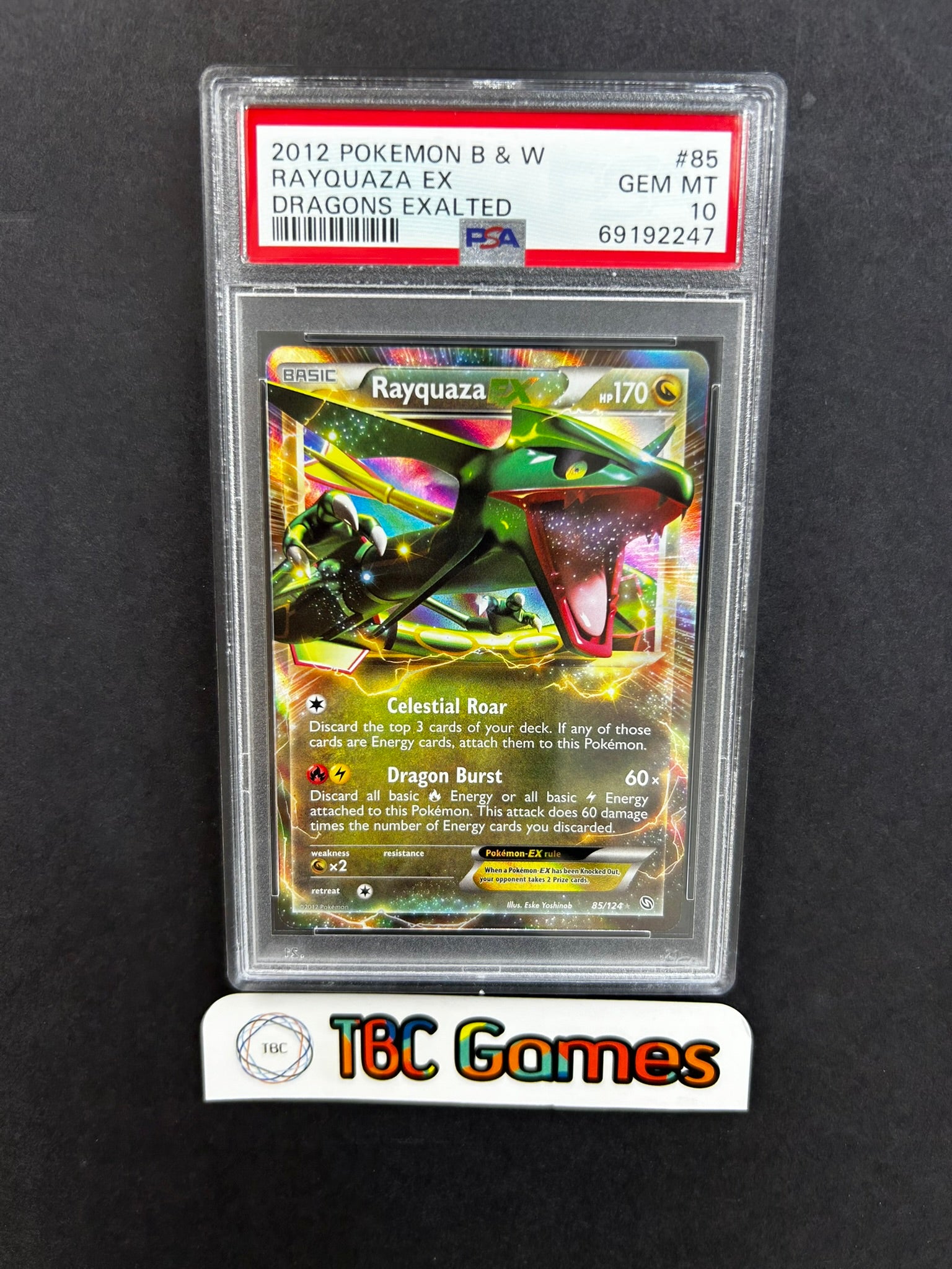 Rayquaza EX Dragons Exalted 85/124 PSA 10 TBC Games Rayquaza EX Dragons Exalted 85/124 PSA 10 TBC Games