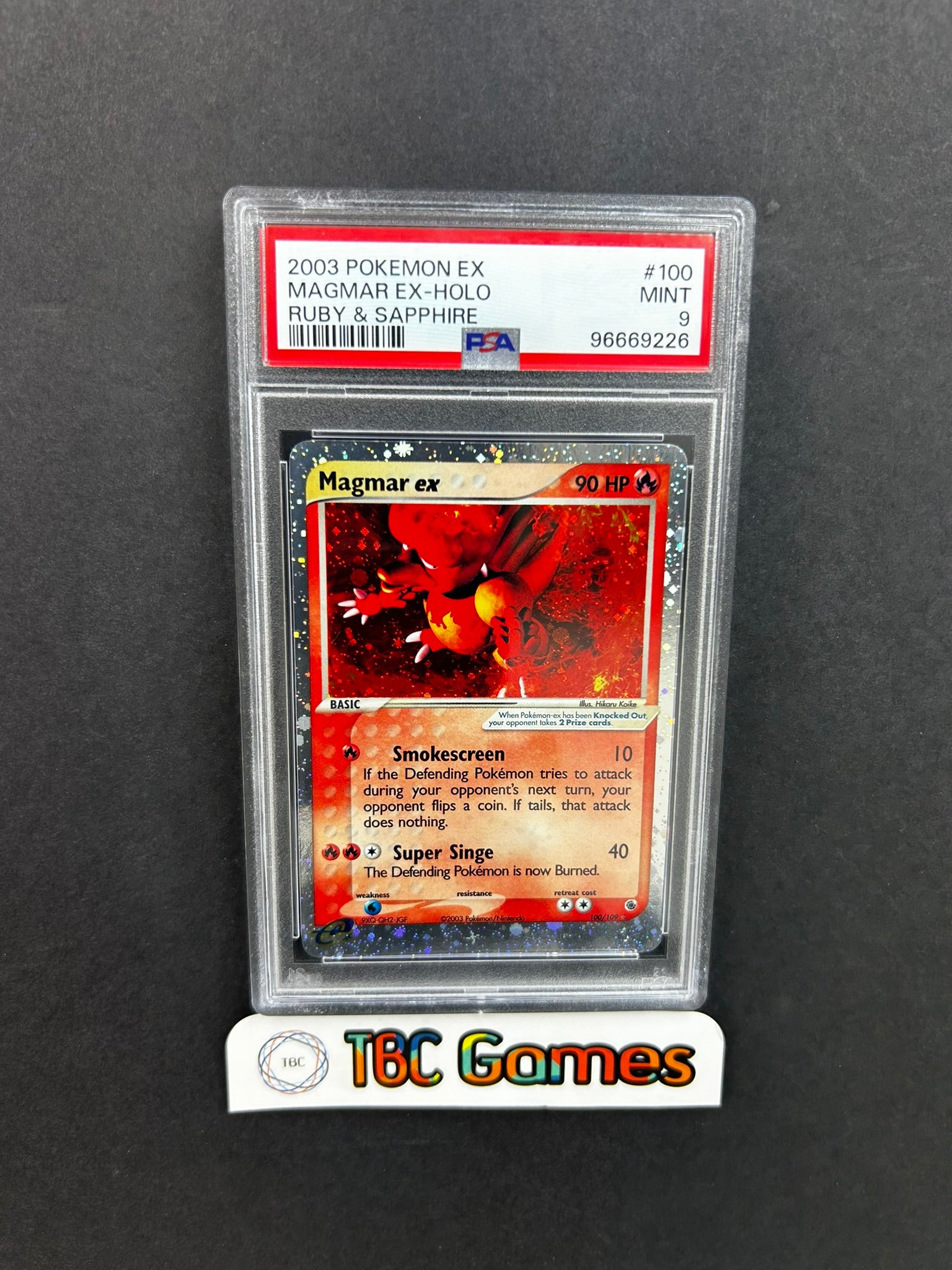 Psa 8 magmar ex ruby sapphire wotc fashion holo Pokémon card graded slab