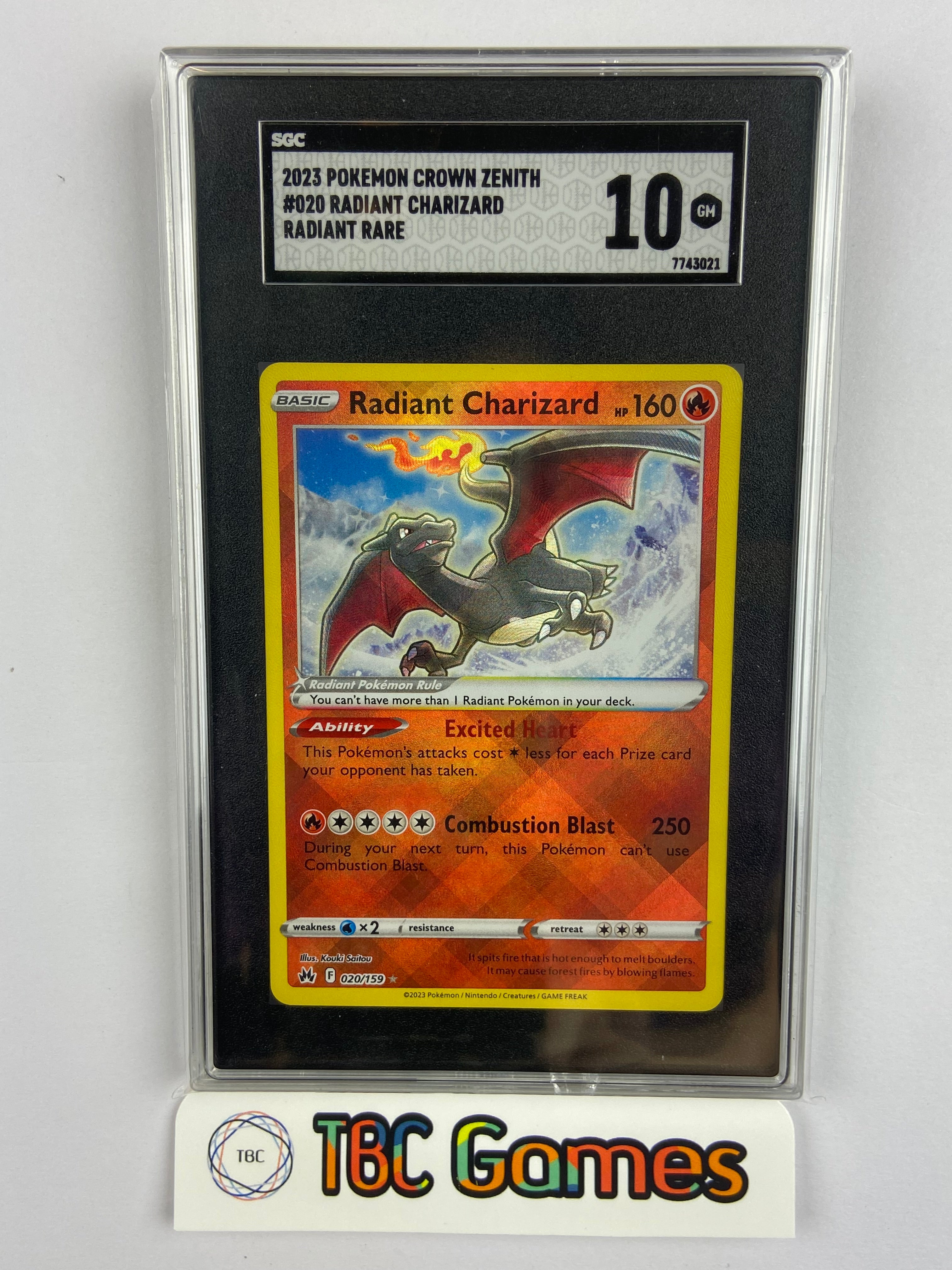 pokemon tcg crown zenith 020 159 radiant charizard card #20 | Collector cards for toy retailers Featuring a striking image of the captivating character Pokemon | Toys | Authentic