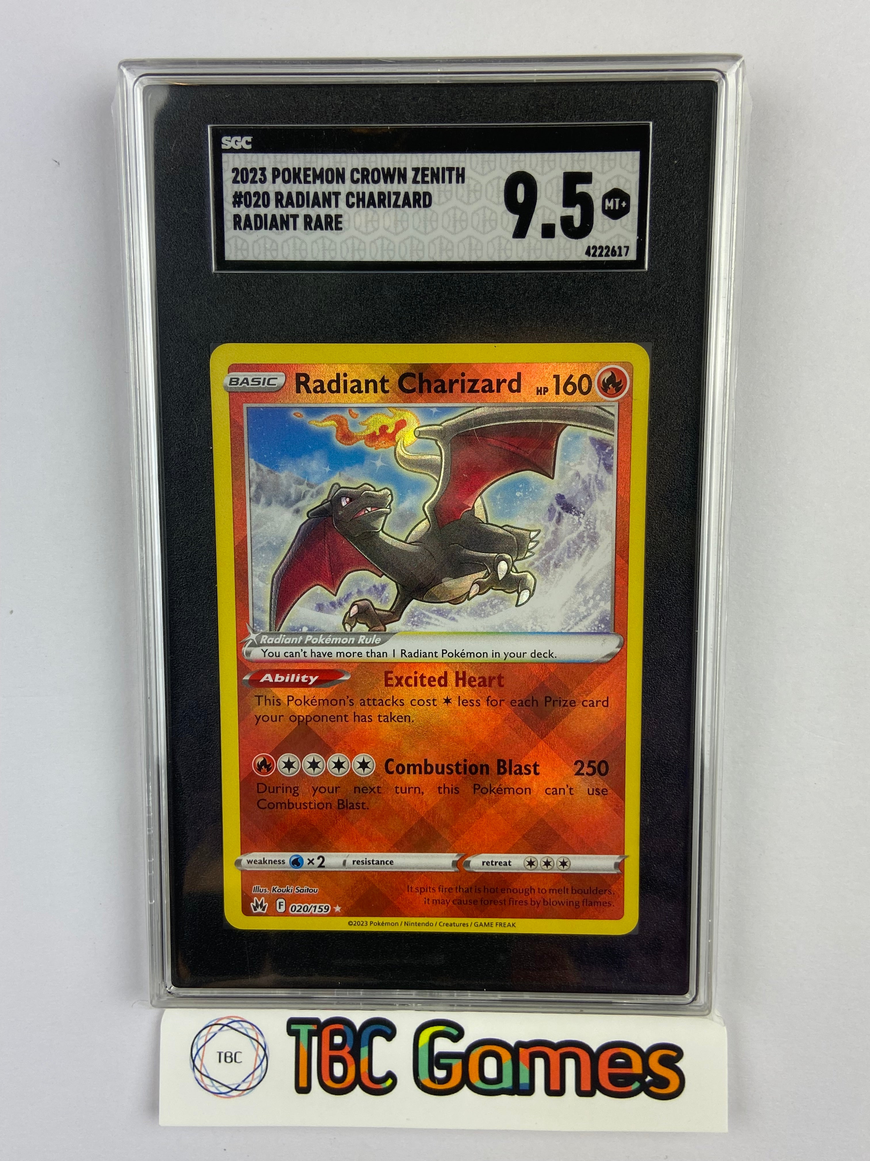 Radiant Charizard Crown Zenith 020/159 PSA SGC 9.5 TBC Games Radiant Charizard Crown Zenith 020/159 PSA SGC 9.5 TBC Games
