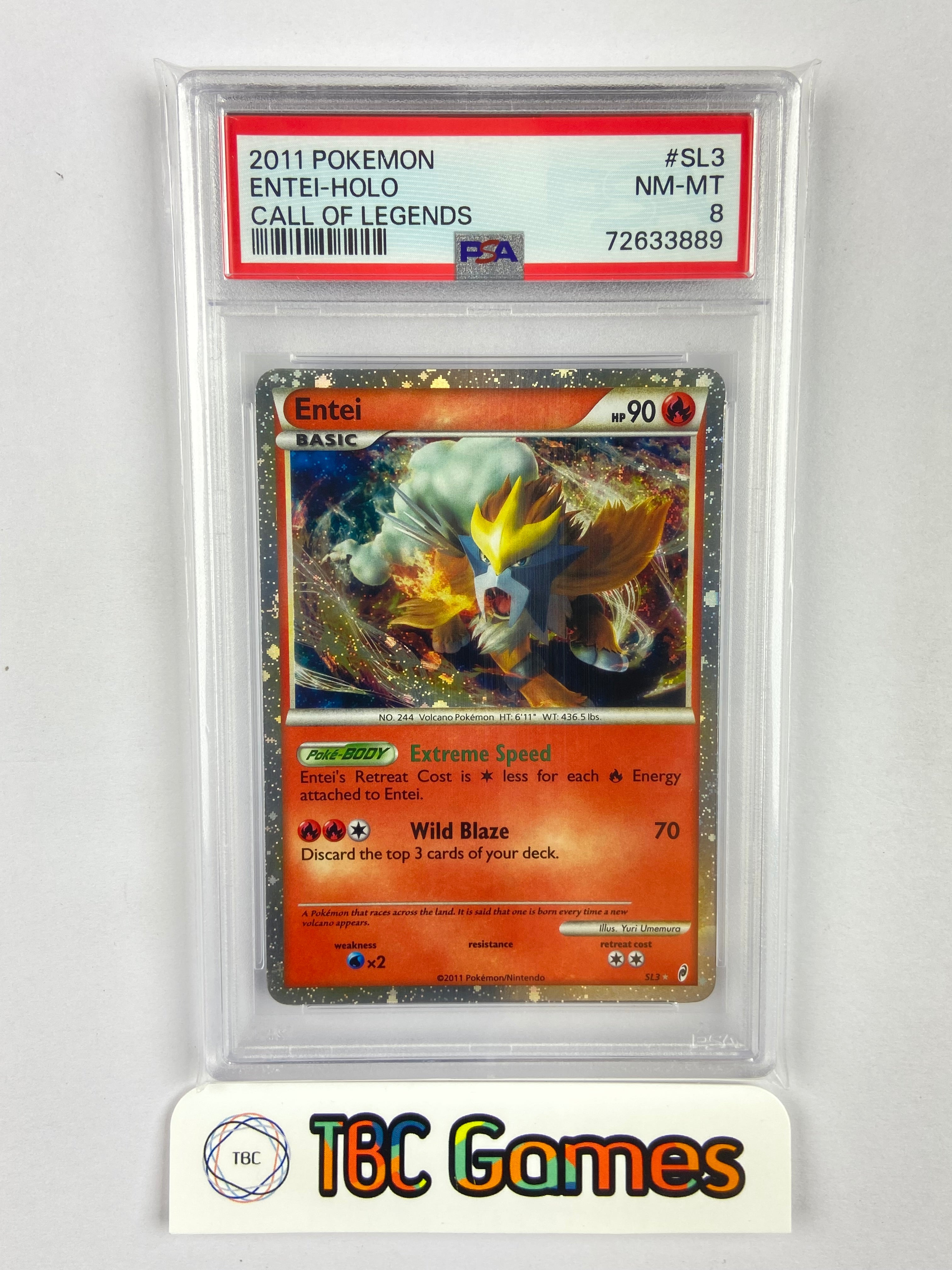 Entei Call of Legends Shiny SL3 PSA 8 TBC Games Entei Call of Legends Shiny SL3 PSA 8 TBC Games