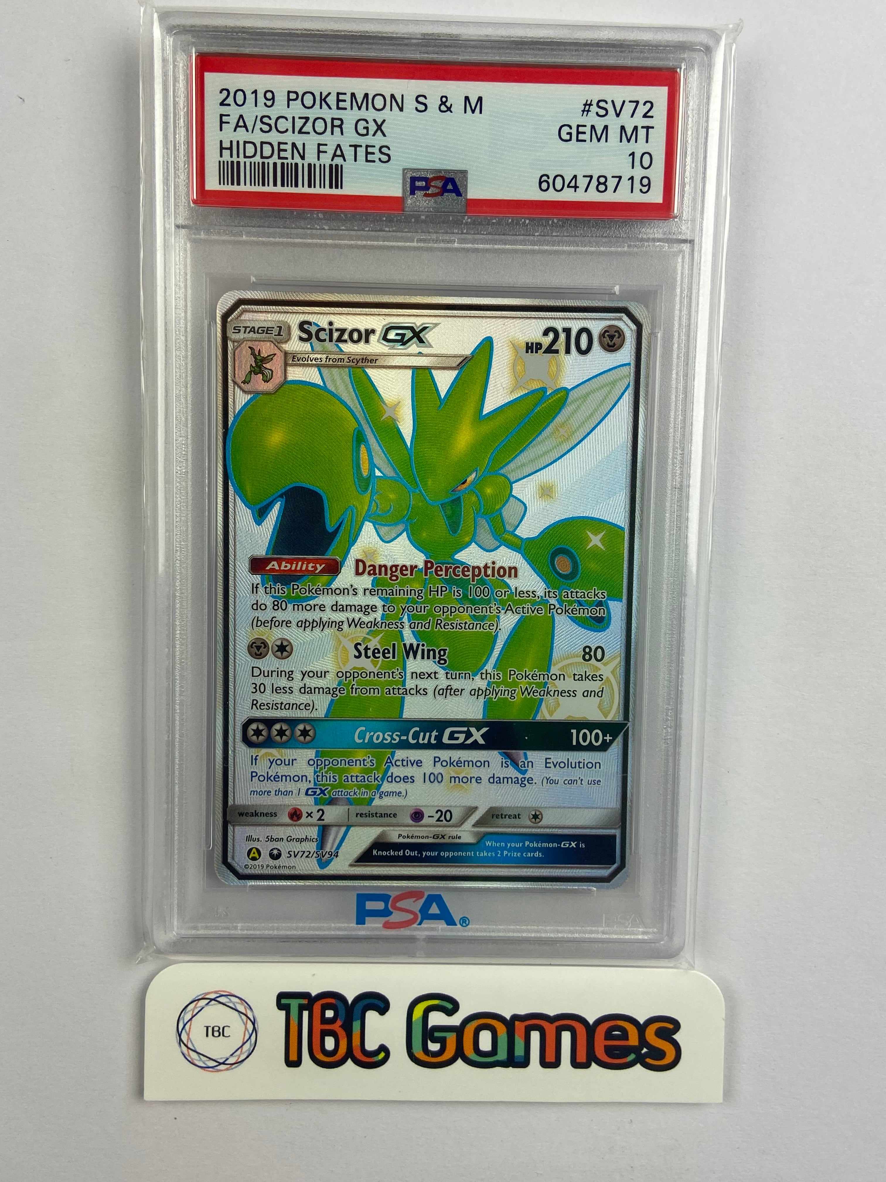 shiny scizor pokemon card Scizor GX Hidden Fates Shiny SV72/SV94 PSA 10 – TBC Games