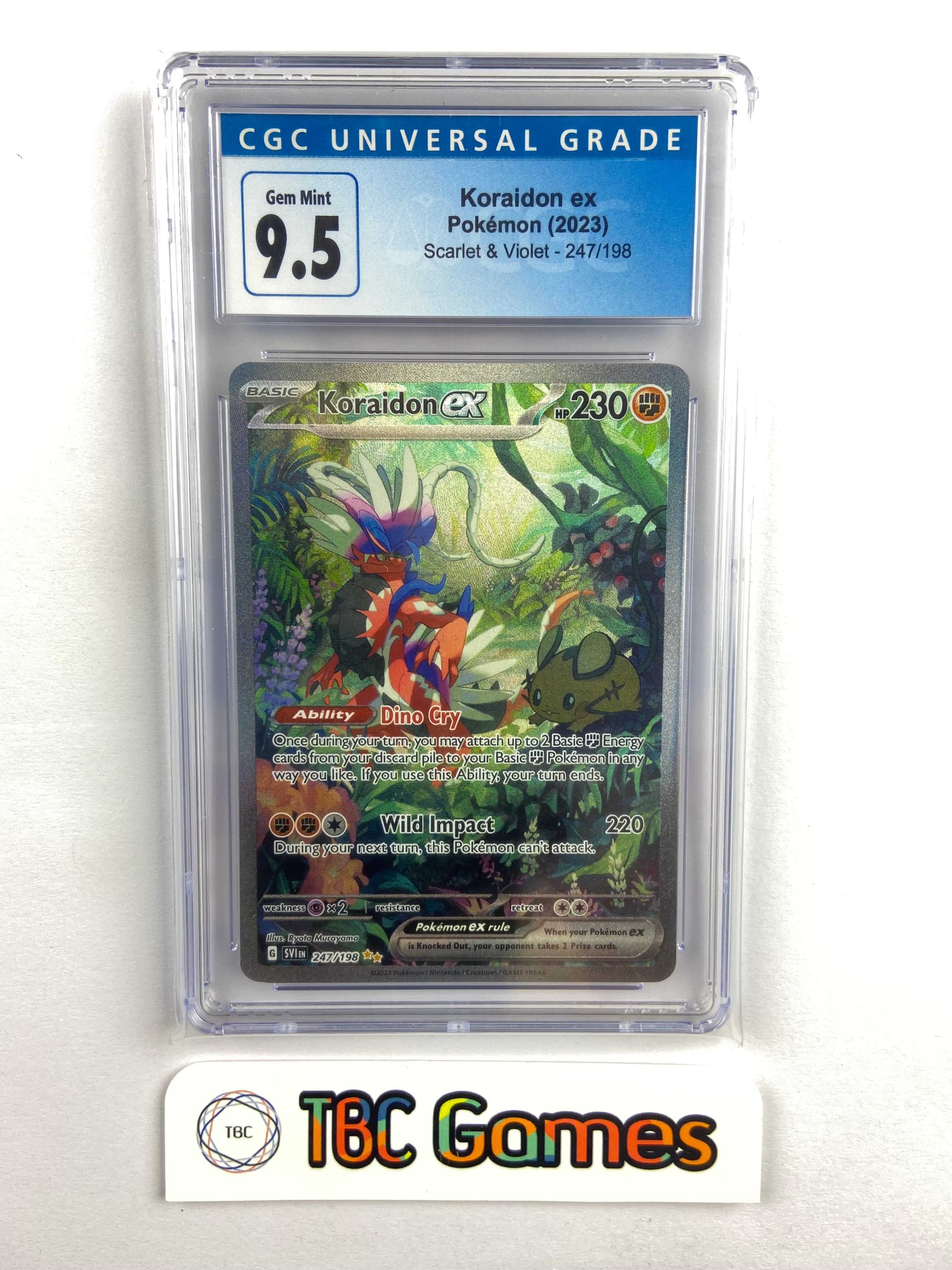 Koraidon ex Scarlet & Violet Base 247/198 CGC 9.5 TBC Games Koraidon ex Scarlet & Violet Base 247/198 CGC 9.5 TBC Games