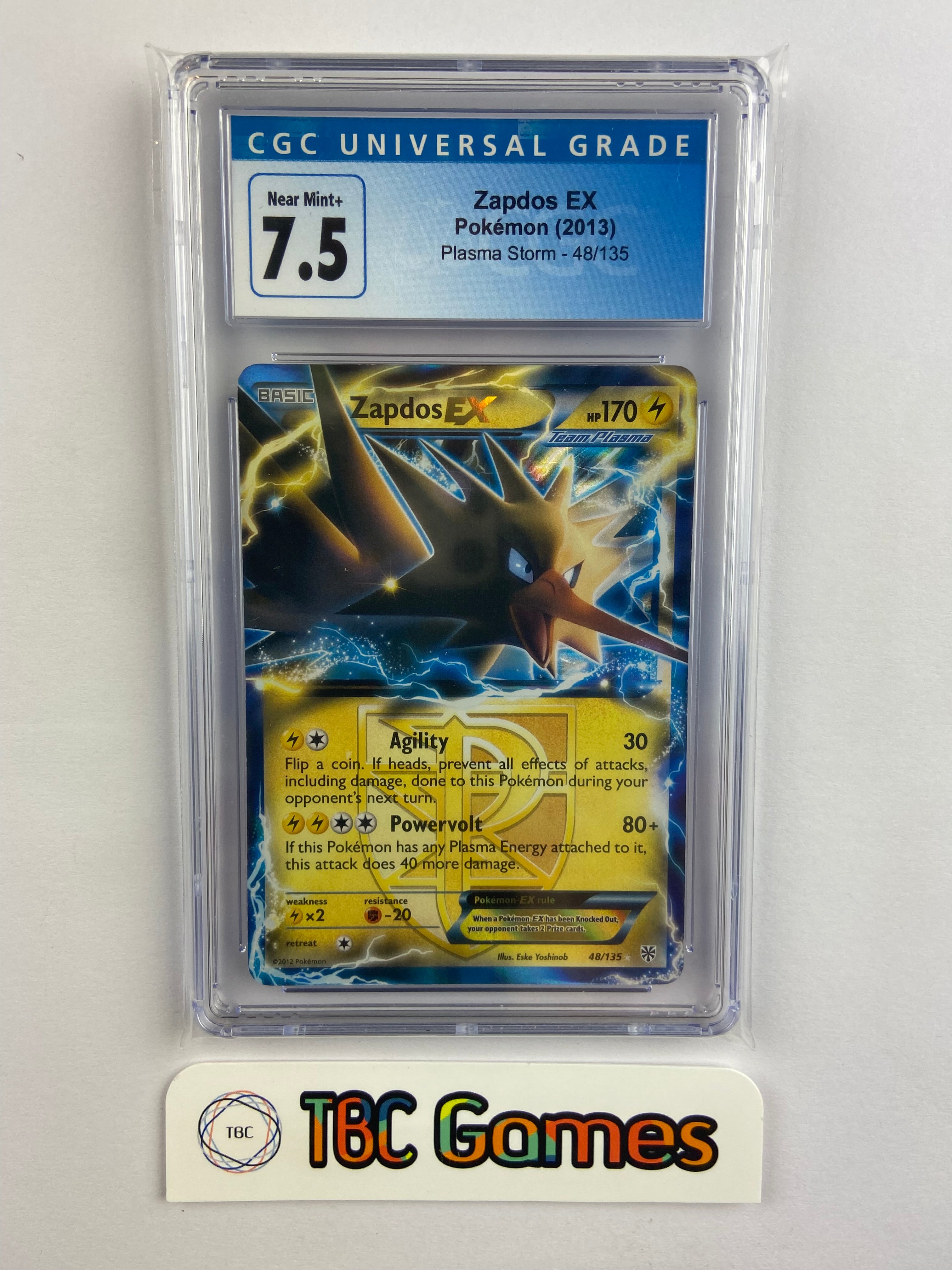 Card Zapdos-EX 48/135 da coleção Plasma Storm