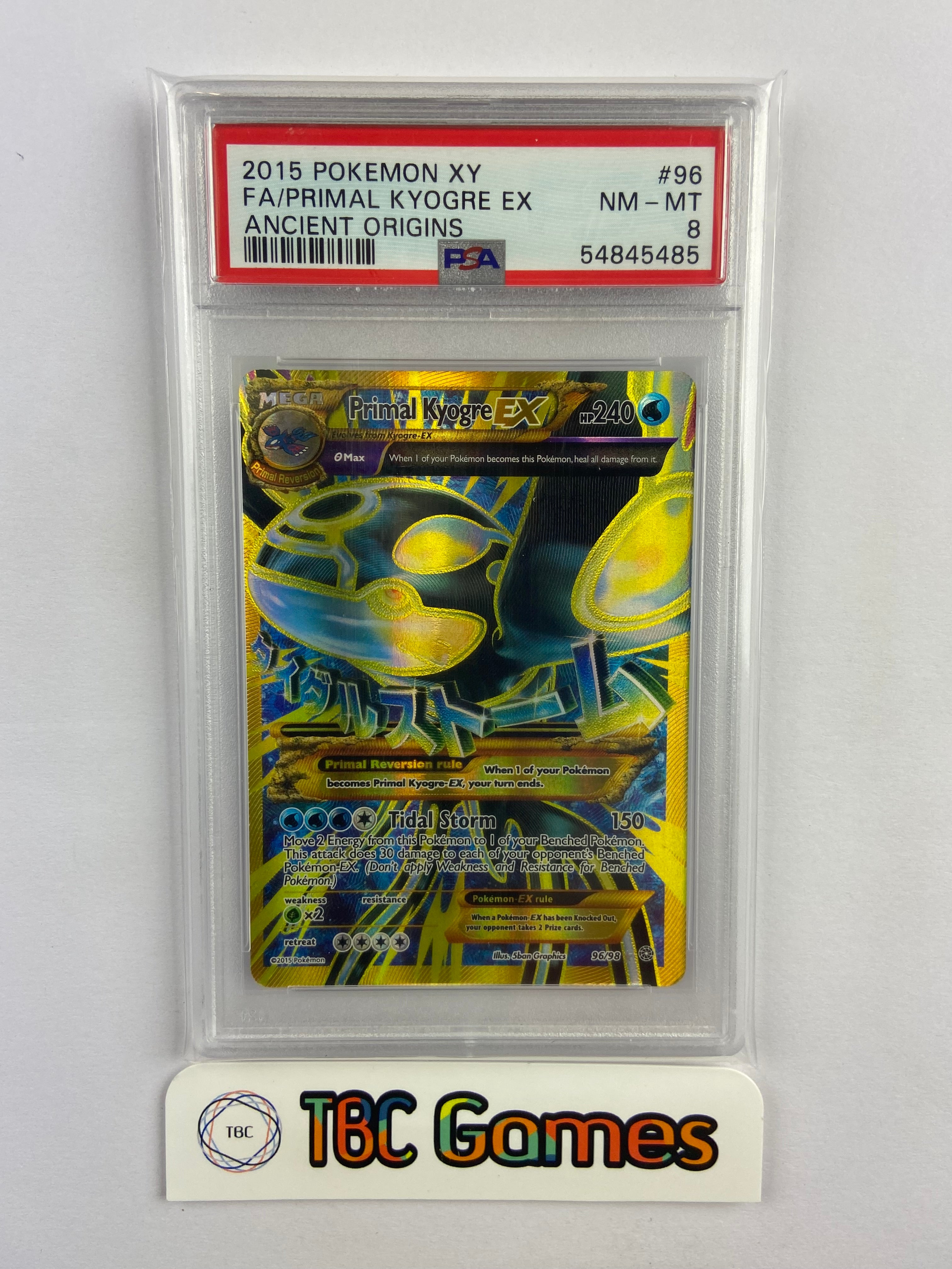 pokemon cards primal kyogre ex Primal Kyogre EX Ancient Origins 96/98 PSA 8 – TBC Games